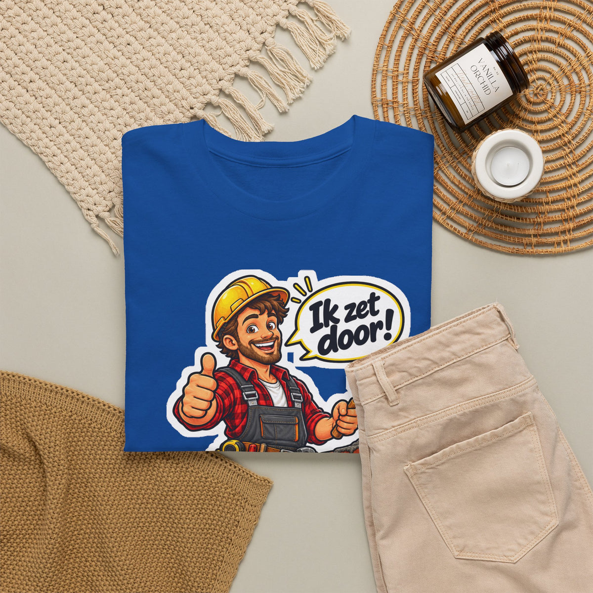 IK ZET DOOR! Unisex T-shirt | De Bouwvakker | VlaamseKracht®