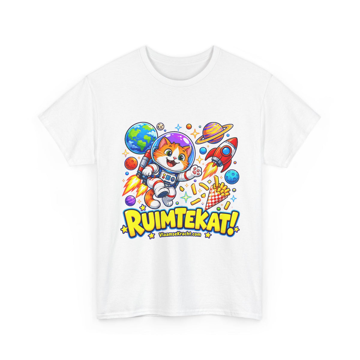 RUIMTEKAT! Unisex T-shirt | Cartoon | VlaamseKracht®