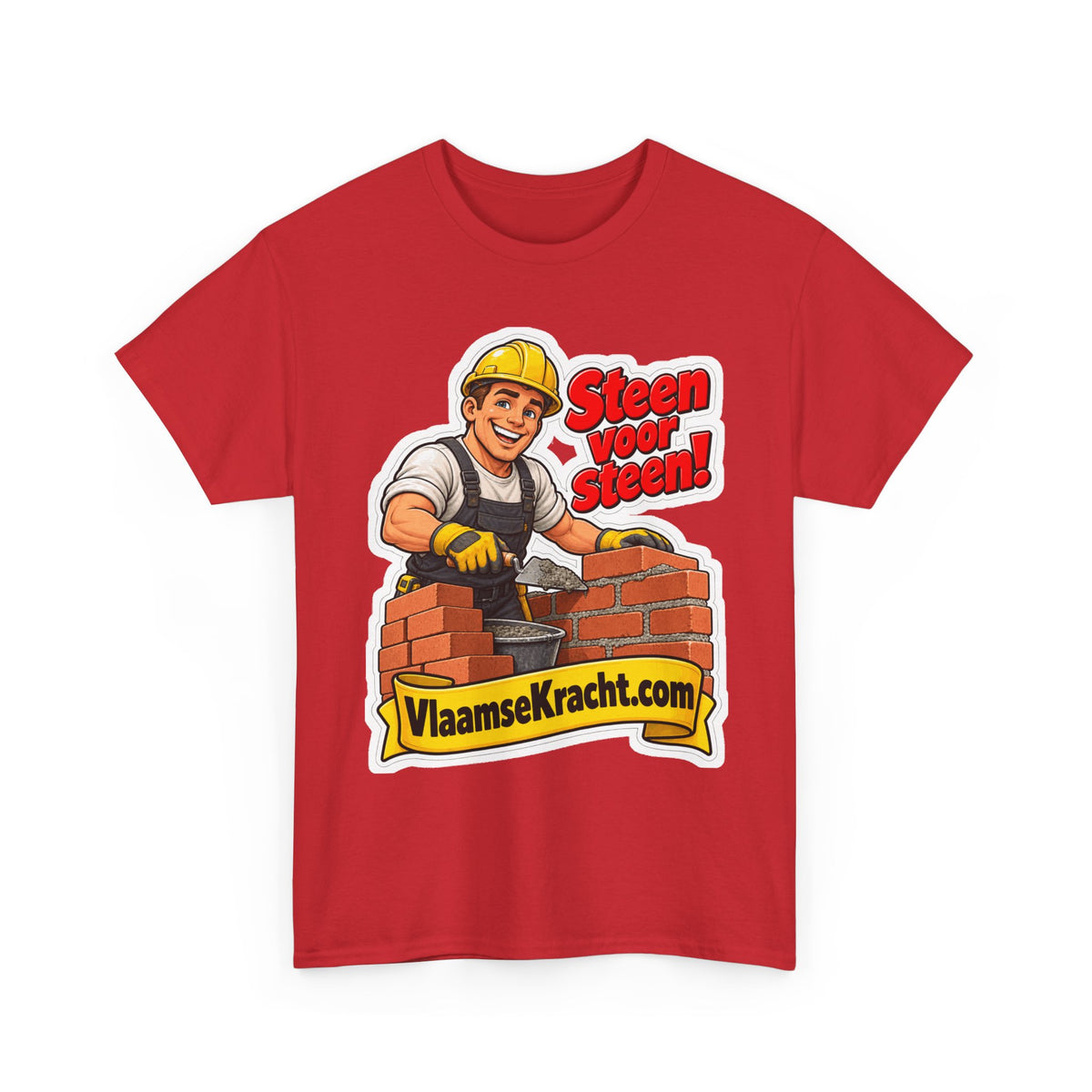 STEEN VOOR STEEN! Unisex T-shirt | De Metselaar | VlaamseKracht®