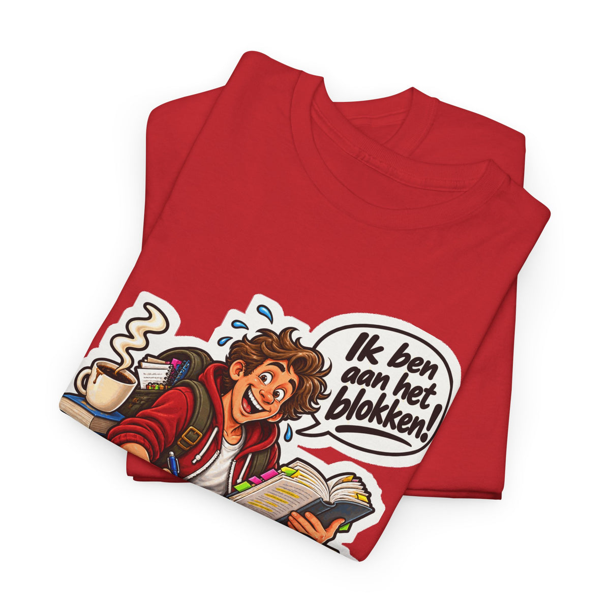 IK BEN AAN HET BLOKKEN! Unisex T-shirt | De Student | VlaamseKracht®