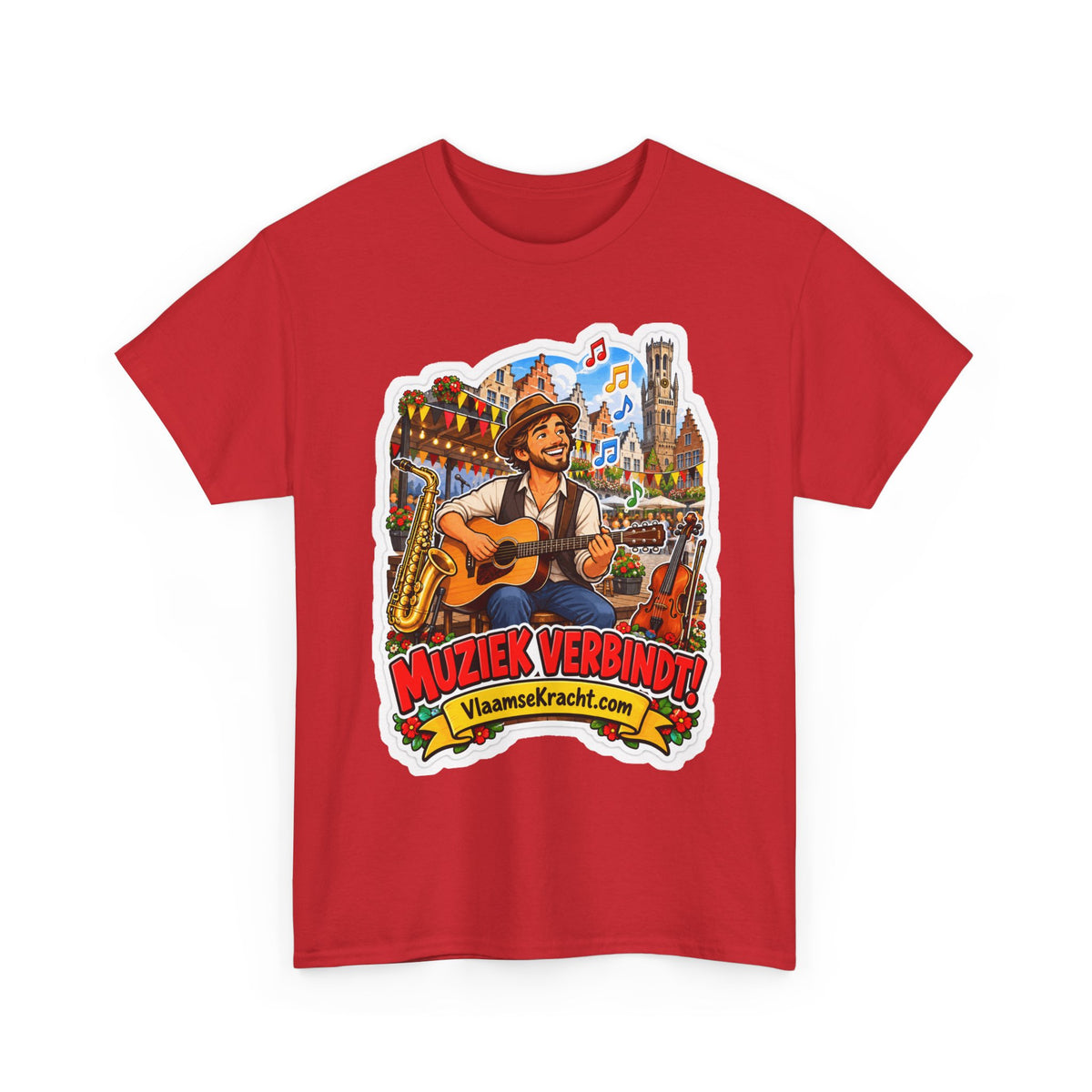 MUZIEK VERBINDT! Unisex T-shirt | De Muzikant | VlaamseKracht®