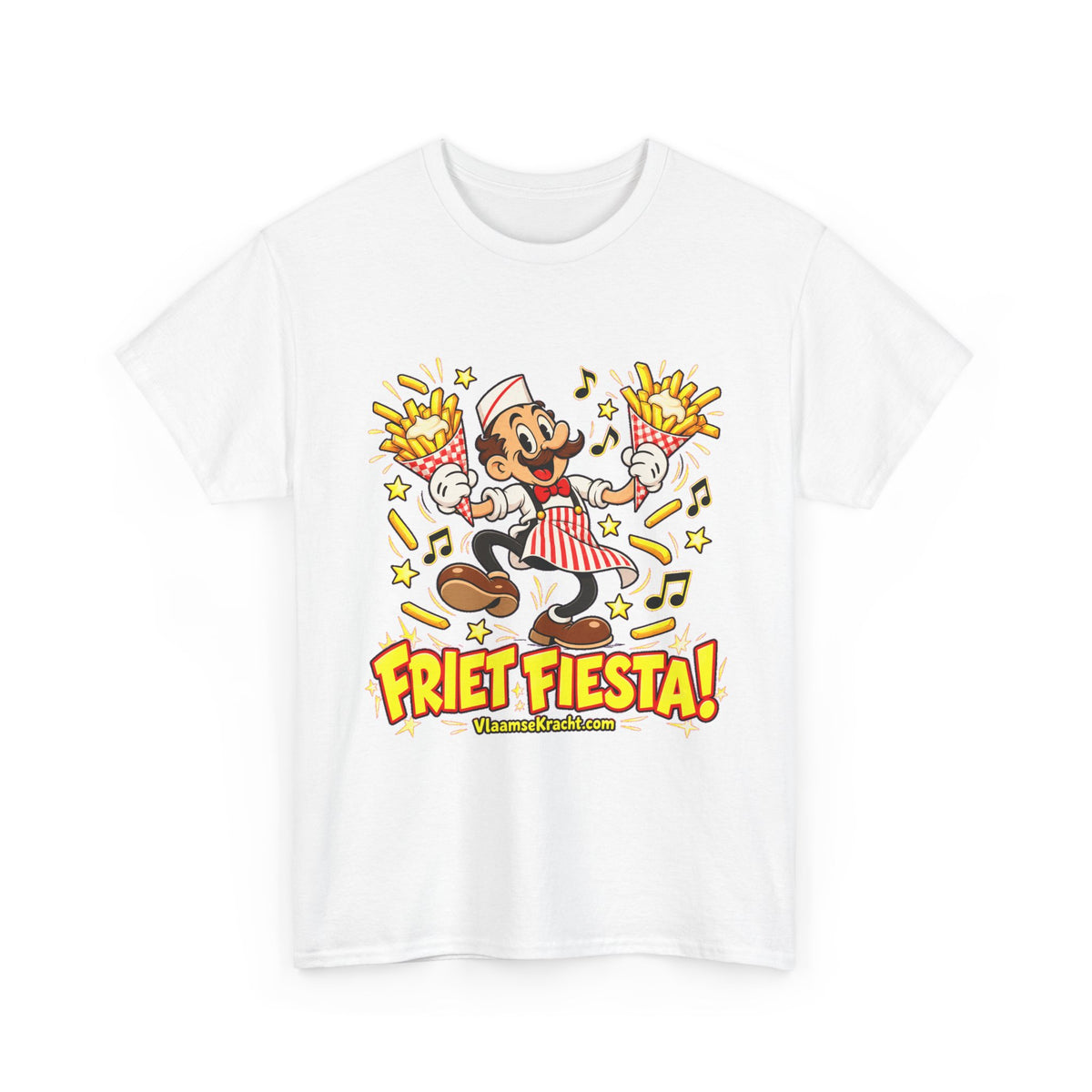 FRIET FIESTA! Unisex T-shirt | Retro Cartoon | VlaamseKracht®