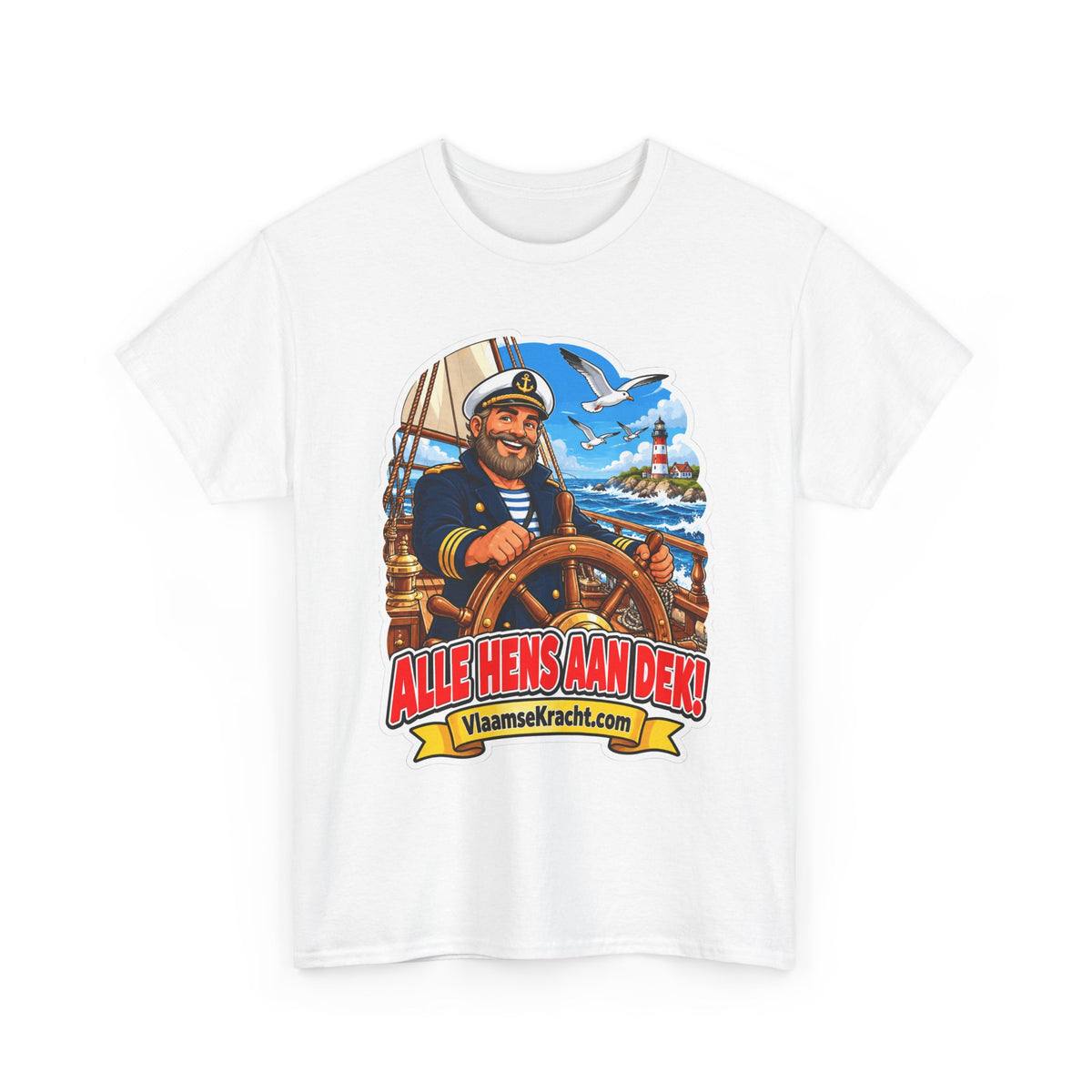 ALLE HENS AAN DEK! Unisex T-shirt | De Kapitein | VlaamseKracht®