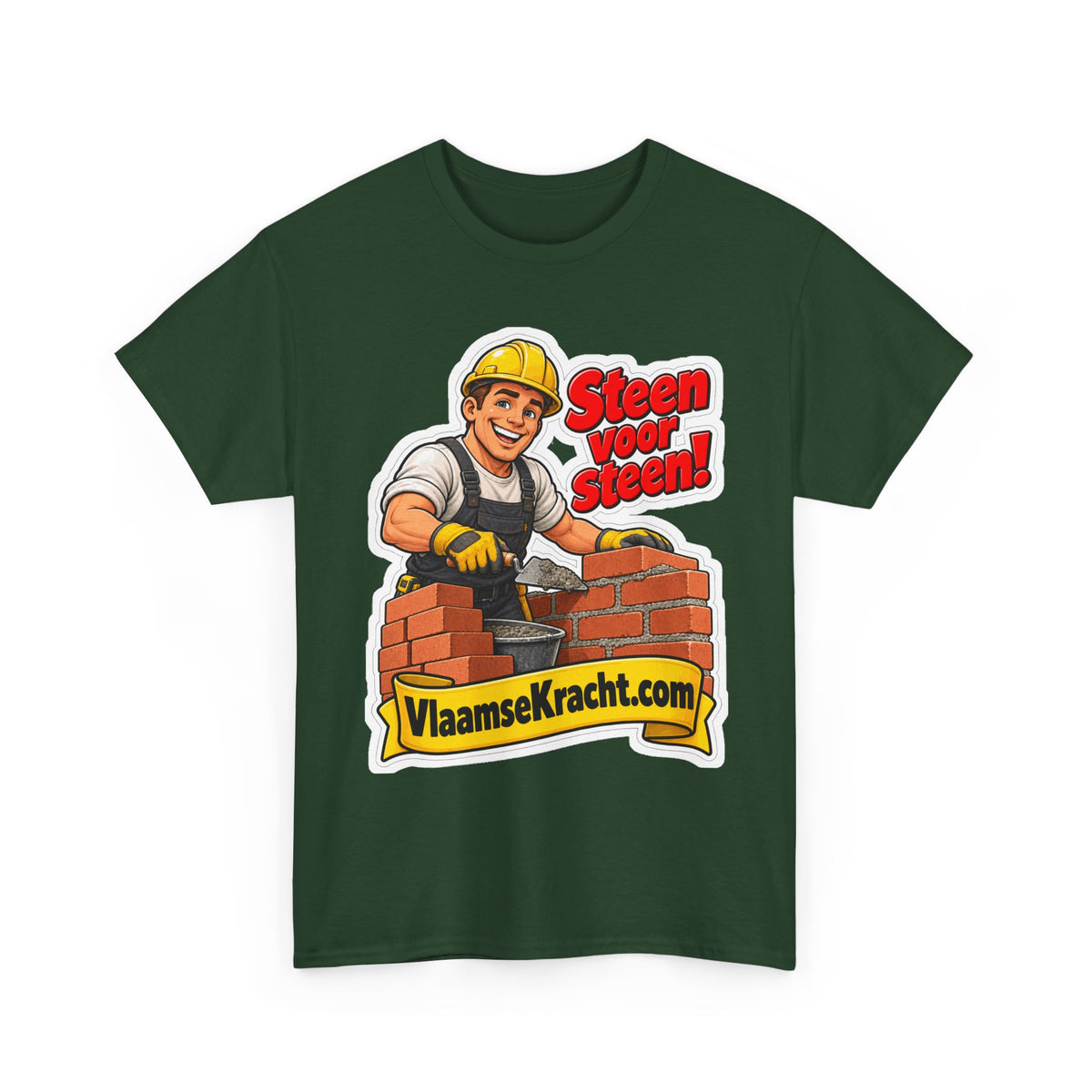 STEEN VOOR STEEN! Unisex T-shirt | De Metselaar | VlaamseKracht®