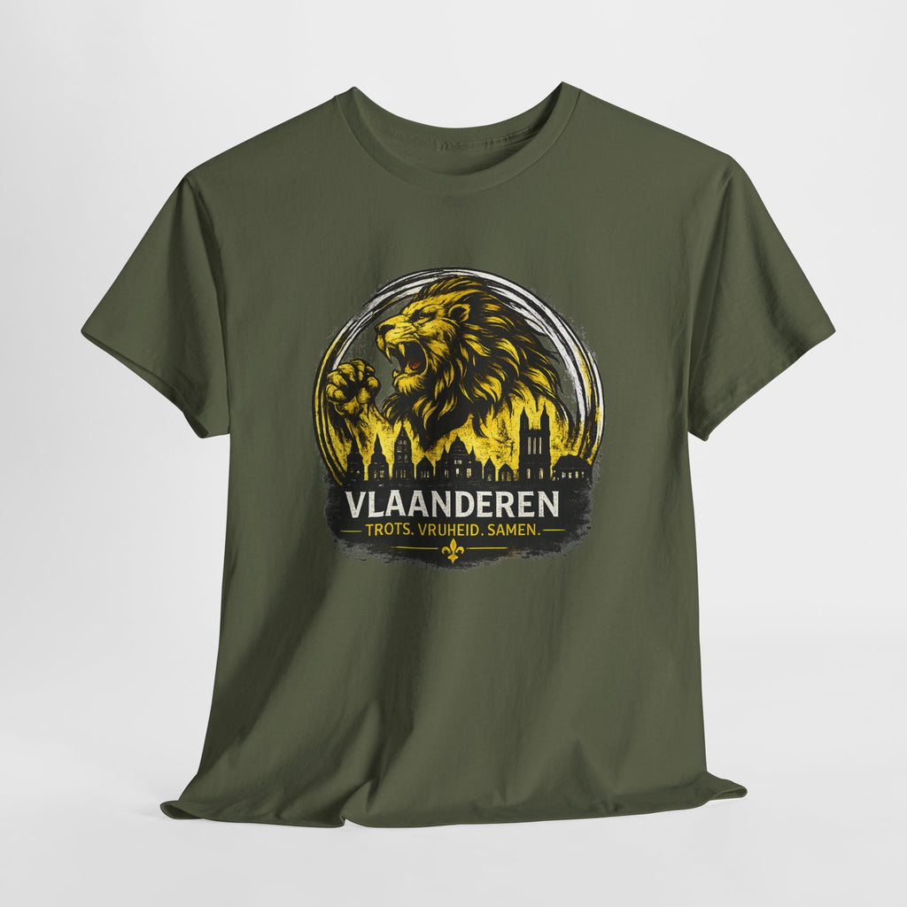 Premium Vlaamse Leeuw Vlaanderen T-Shirt – In Hart en Daad | VlaamseKracht®