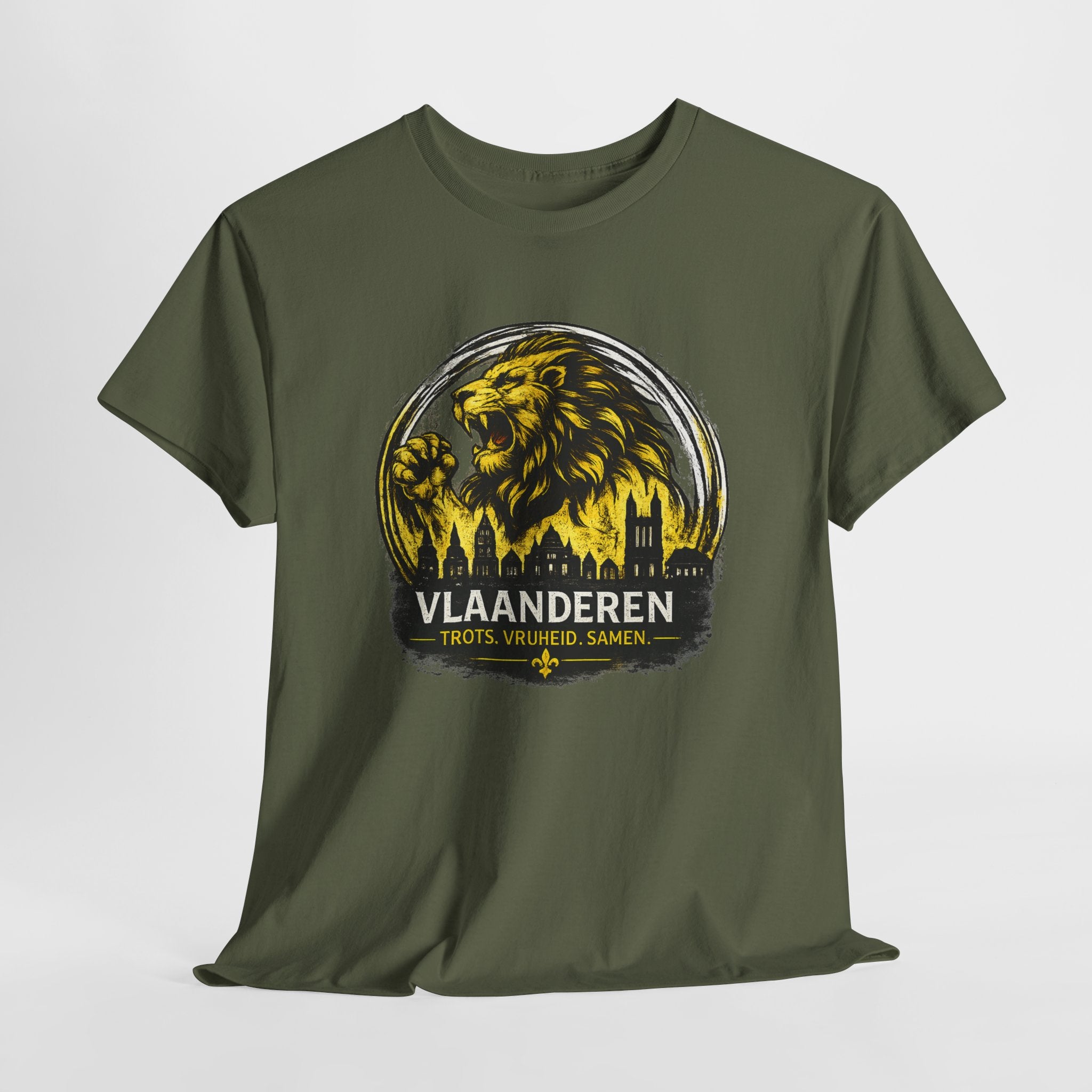 Premium Vlaamse Leeuw Vlaanderen T-Shirt – In Hart en Daad | VlaamseKracht®