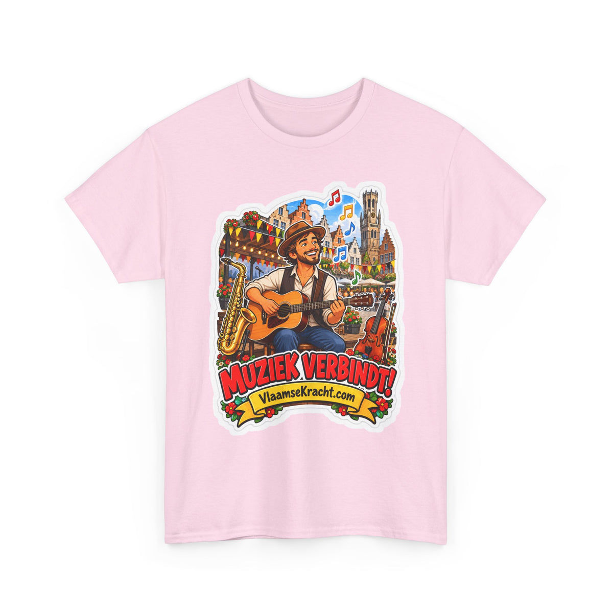 MUZIEK VERBINDT! Unisex T-shirt | De Muzikant | VlaamseKracht®