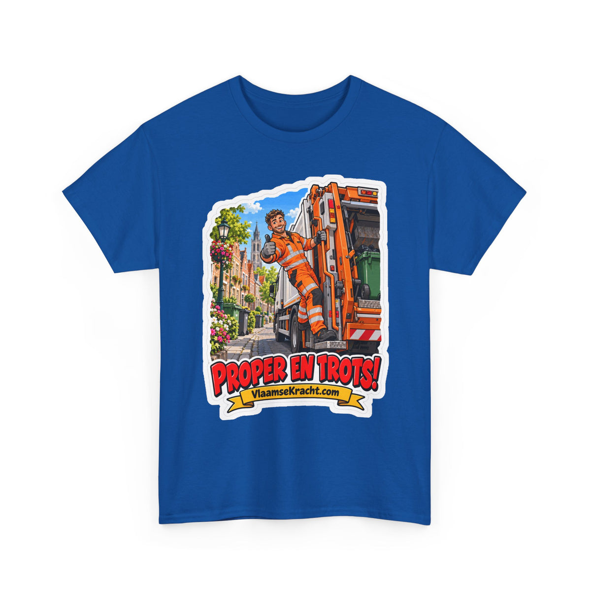 PROPER EN TROTS! Unisex T-shirt | De Afvalophaler | VlaamseKracht®
