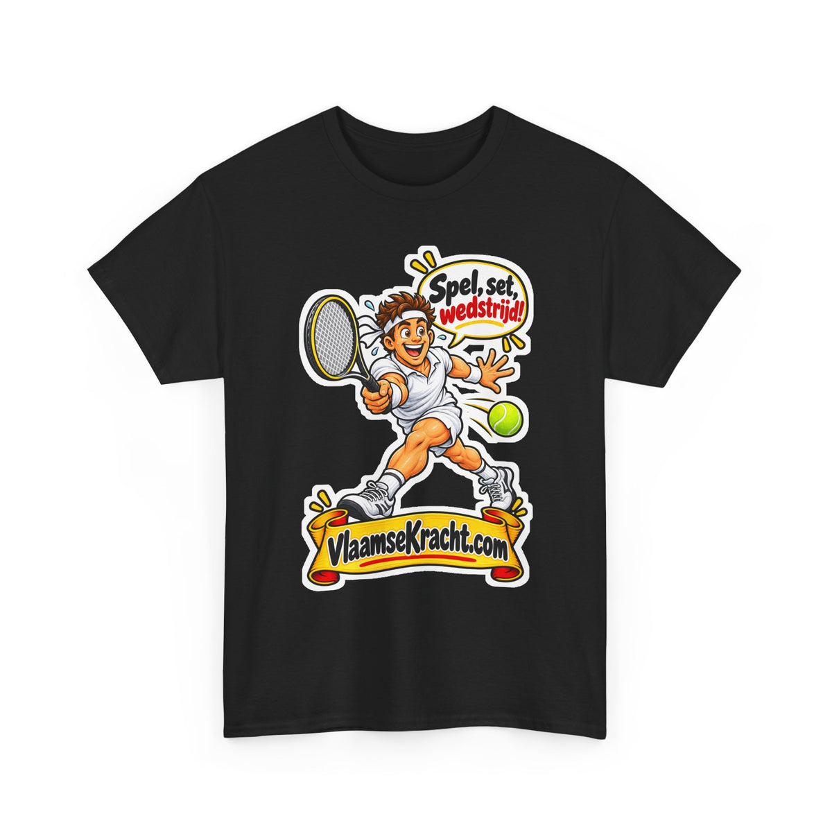 SPEL, SET, WEDSTRIJD! Unisex T-shirt | Tennis | VlaamseKracht®
