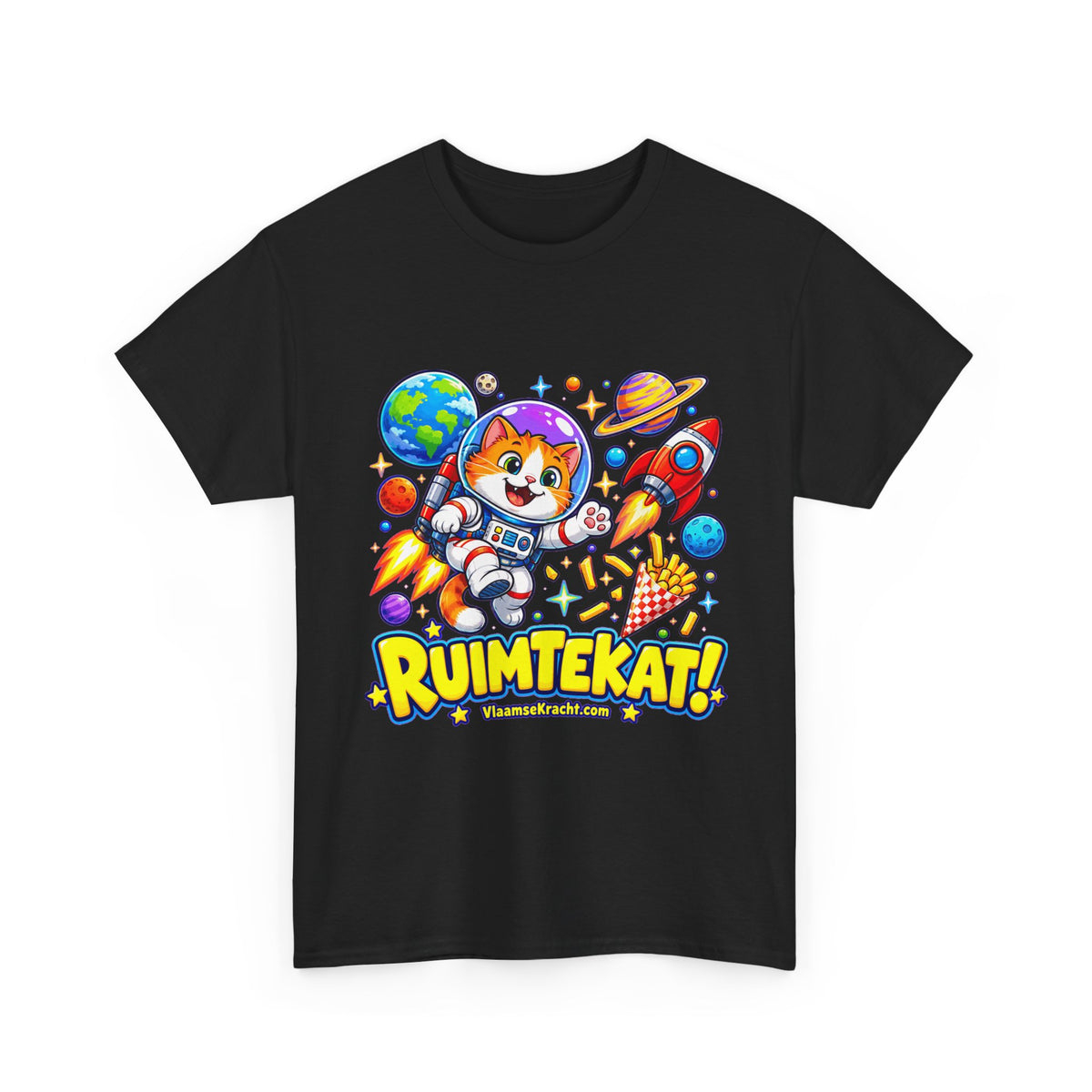 RUIMTEKAT! Unisex T-shirt | Cartoon | VlaamseKracht®