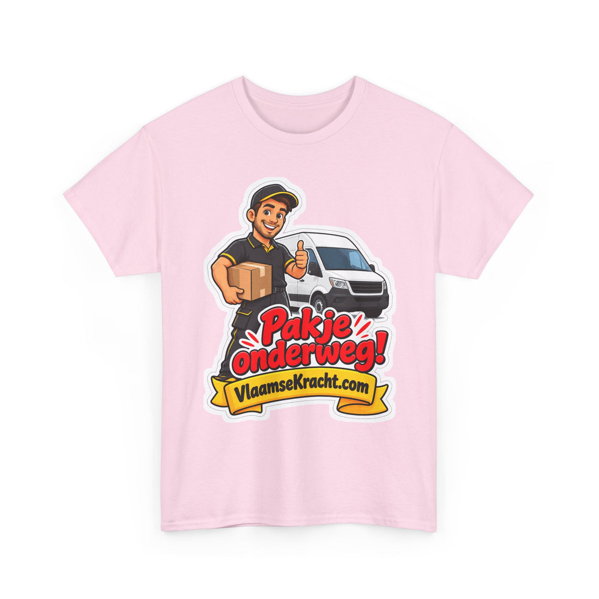 PAKJE ONDERWEG! Unisex T-shirt | De Pakjesbezorger | VlaamseKracht®