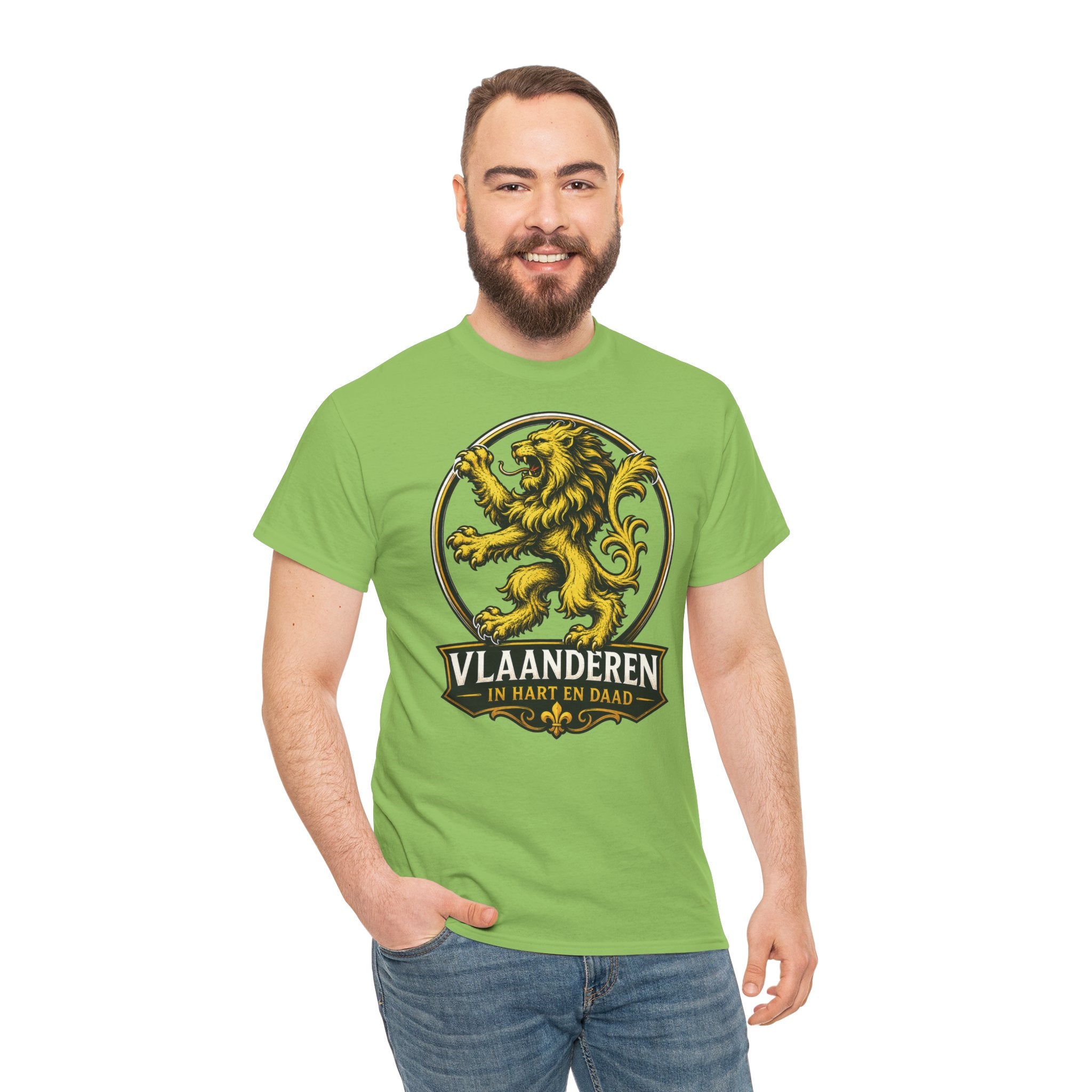Premium Vlaamse Leeuw Vlaanderen Color Edition T-Shirt | In Hart en Daad | Unisex  | VlaamseKracht®