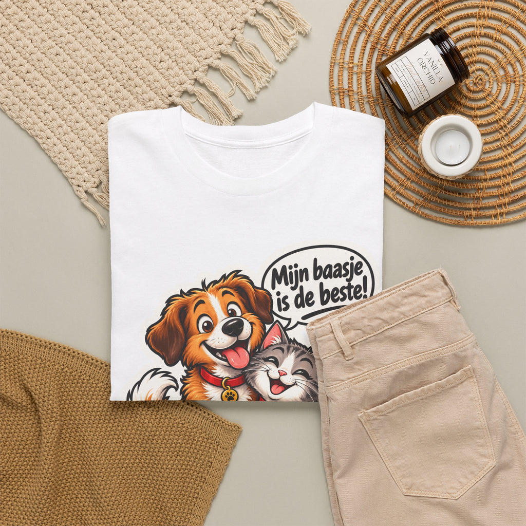MIJN BAASJE IS DE BESTE! Unisex T-shirt | Hond & Kat | VlaamseKracht®