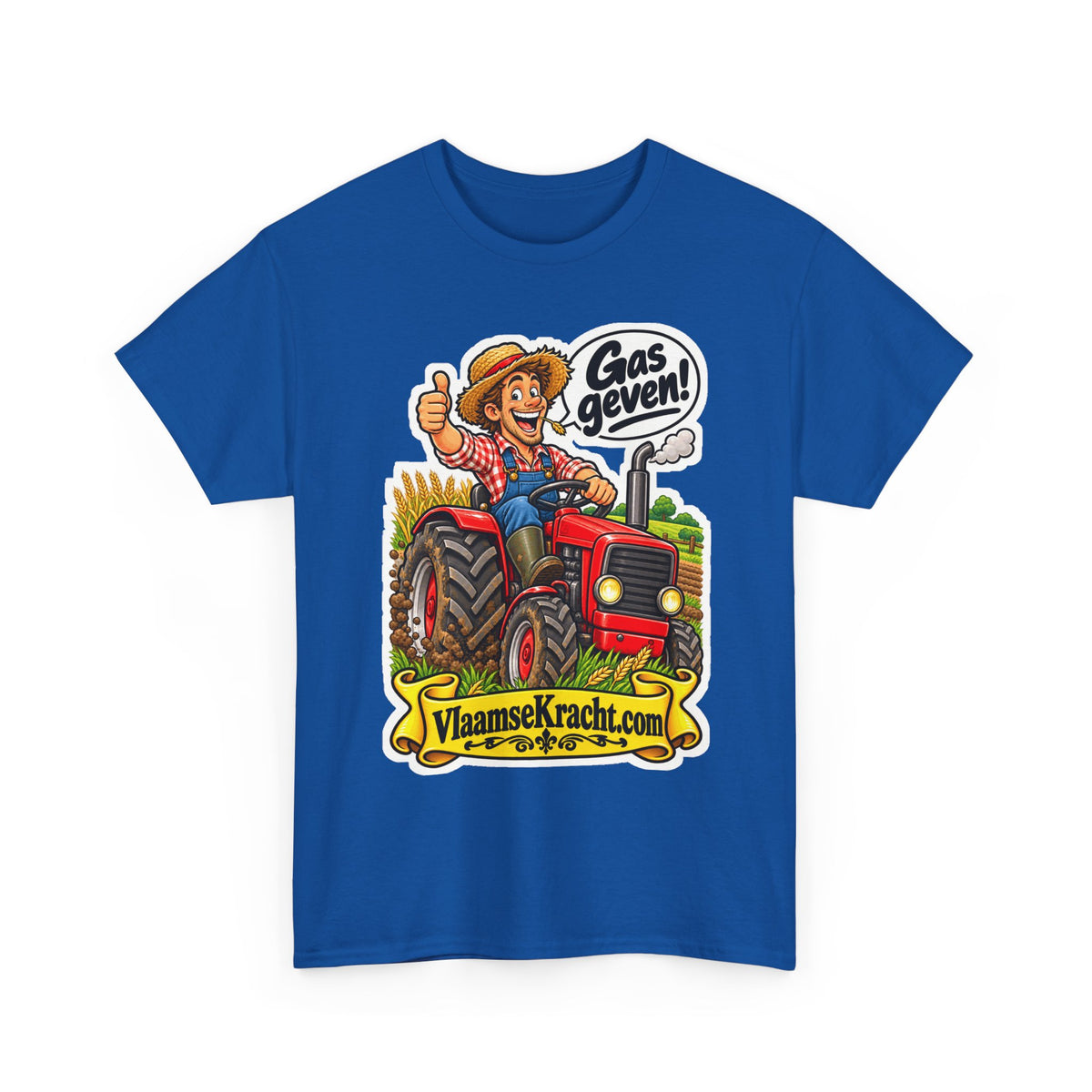 GAS GEVEN! Unisex T-shirt | De Tractorboer | VlaamseKracht®