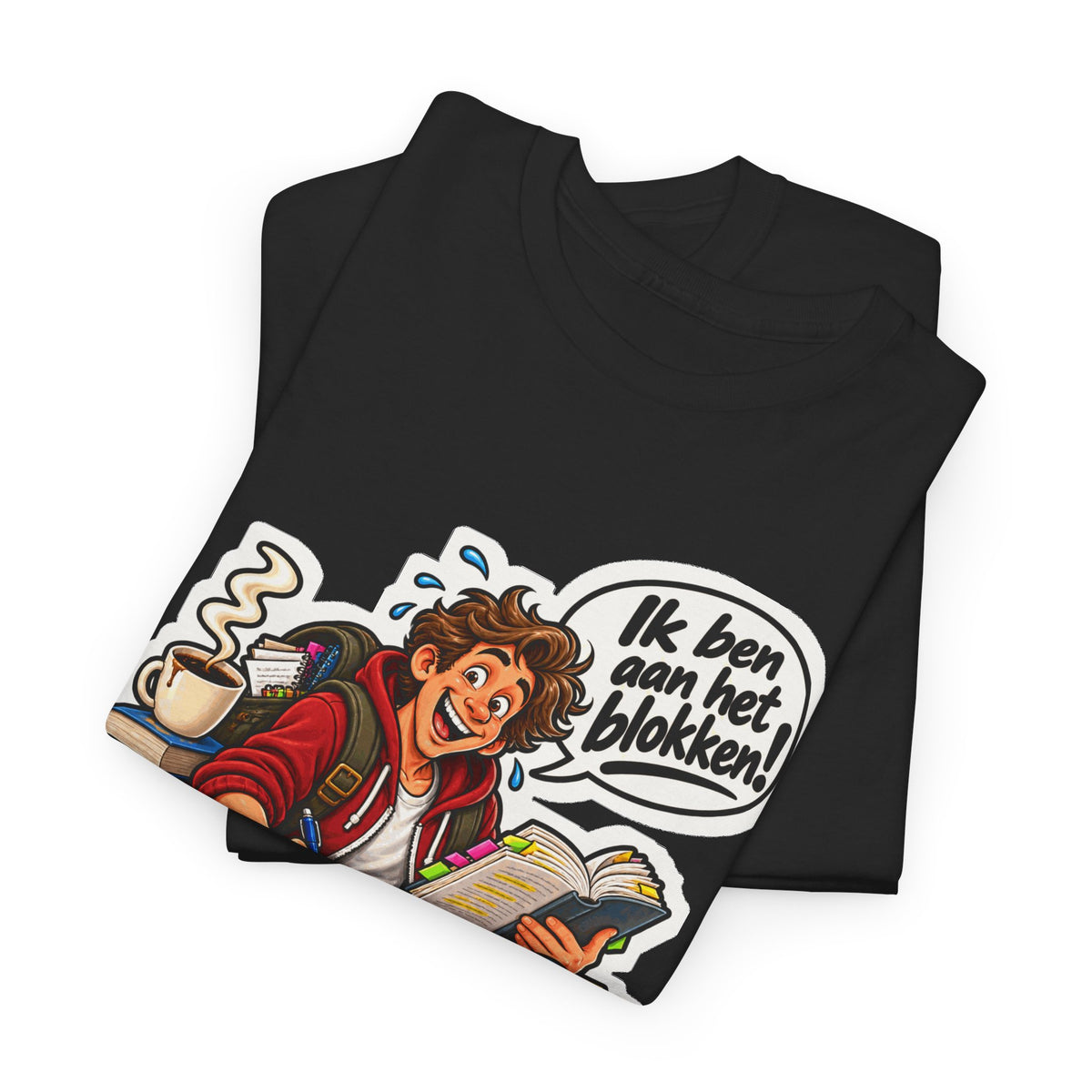 IK BEN AAN HET BLOKKEN! Unisex T-shirt | De Student | VlaamseKracht®