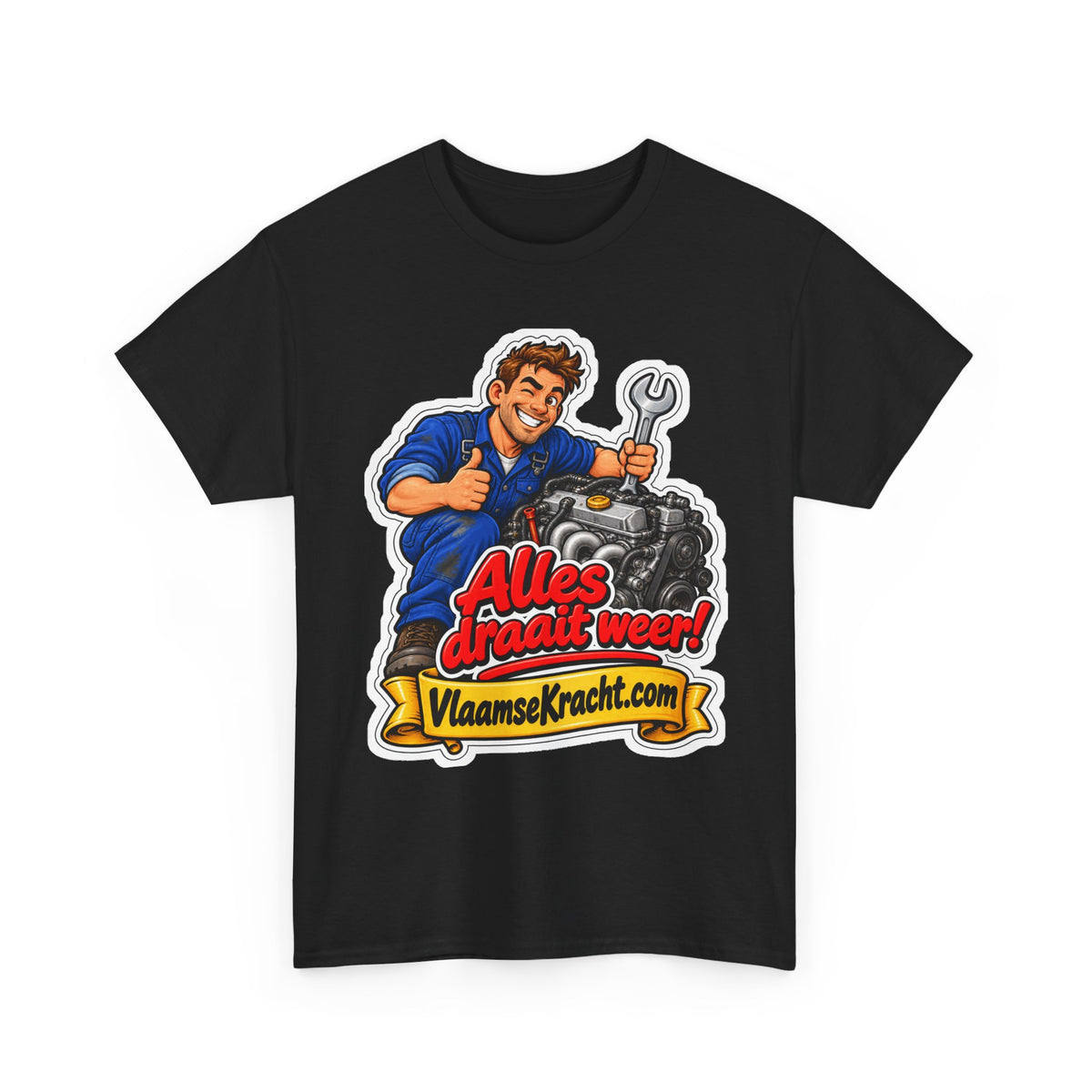 ALLES DRAAIT WEER! Unisex T-shirt | De Mecanicien | VlaamseKracht®
