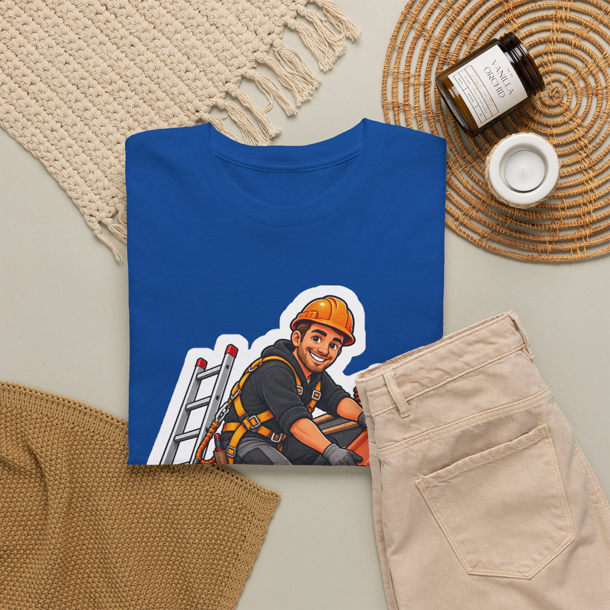 DROOG BOVEN HET HOOFD! Unisex T-shirt | De Dakwerker | VlaamseKracht®