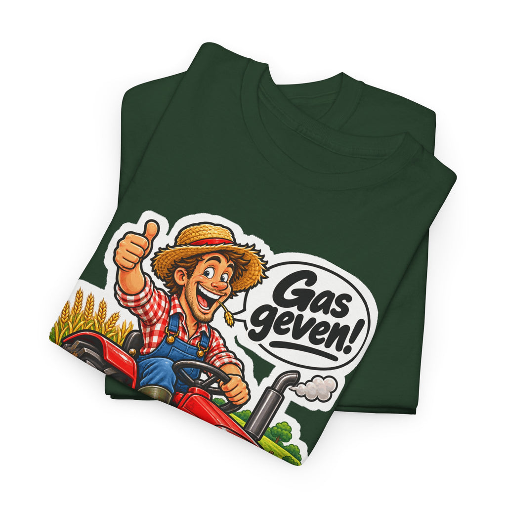GAS GEVEN! Unisex T-shirt | De Tractorboer | VlaamseKracht®
