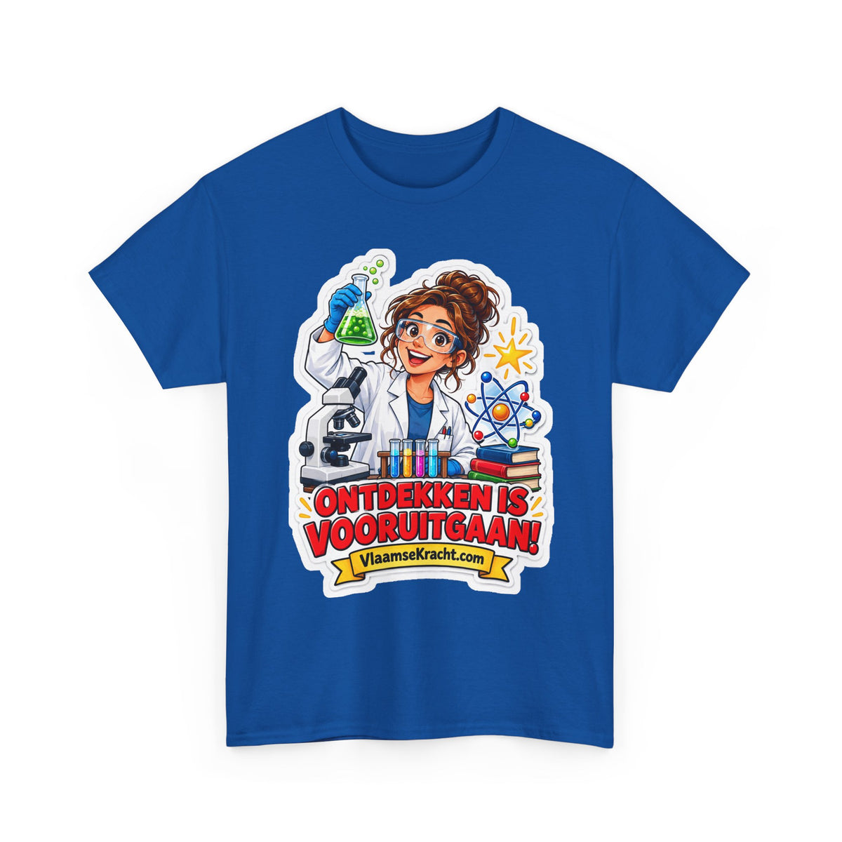 ONTDEKKEN IS VOORUITGAAN! Unisex T-shirt | De Wetenschapper | VlaamseKracht®