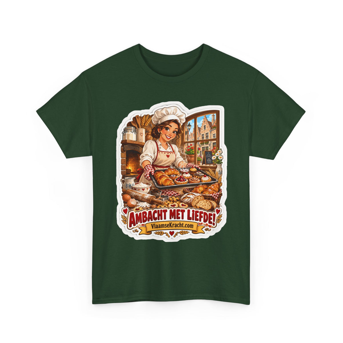 AMBACHT MET LIEFDE! Unisex T-shirt | De Bakster | VlaamseKracht®