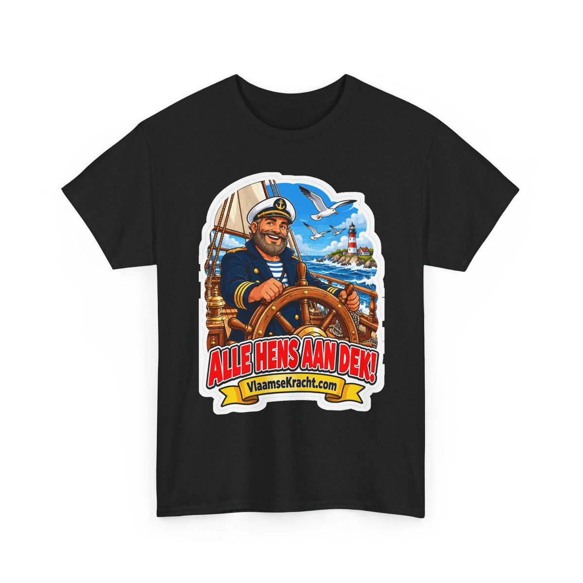 ALLE HENS AAN DEK! Unisex T-shirt | De Kapitein | VlaamseKracht®