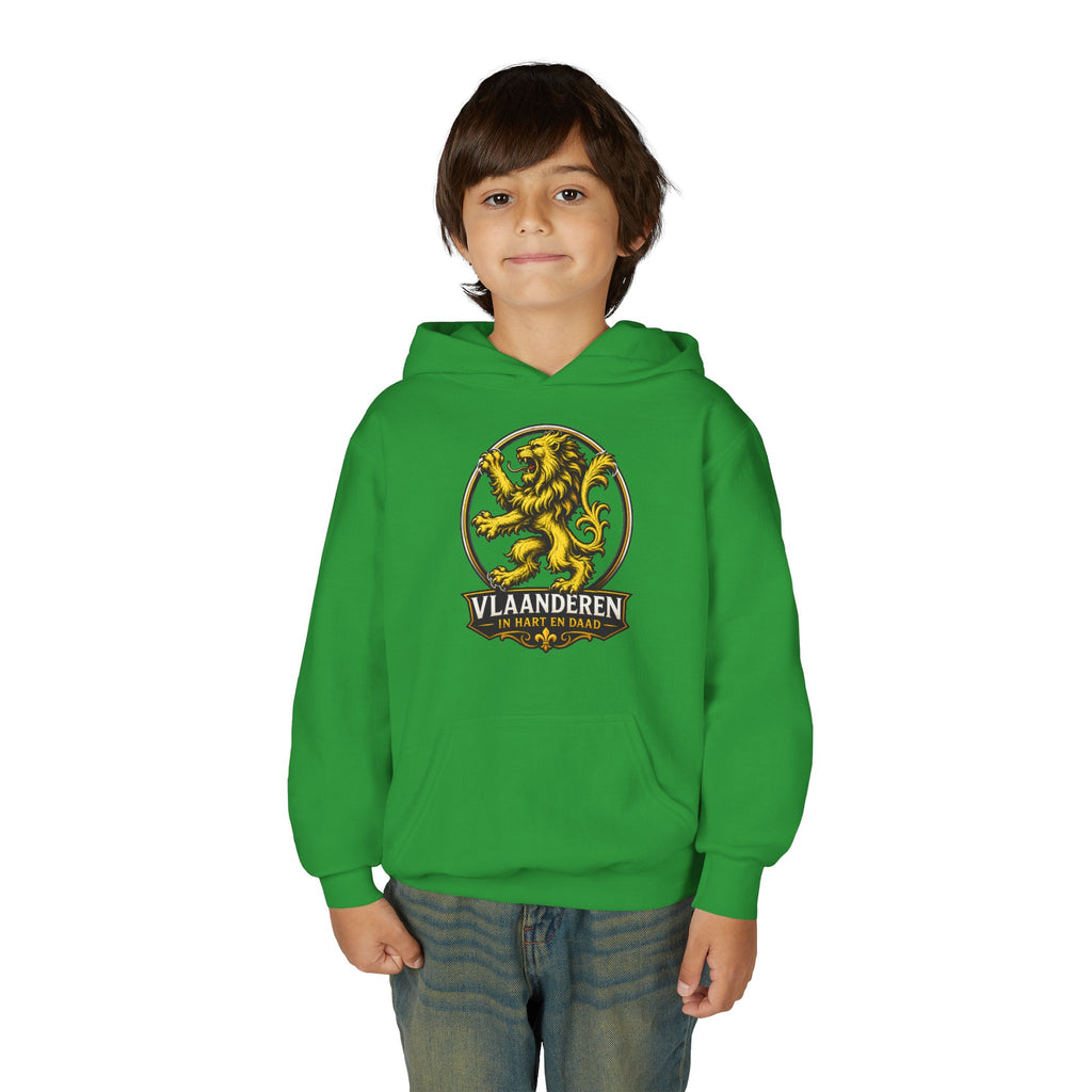 Premium Vlaamse Leeuw Youth Heavy Blend Hooded Sweatshirt | VlaamseKracht®