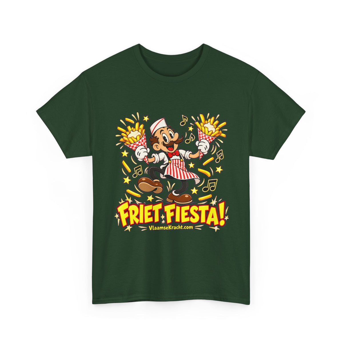 FRIET FIESTA! Unisex T-shirt | Retro Cartoon | VlaamseKracht®