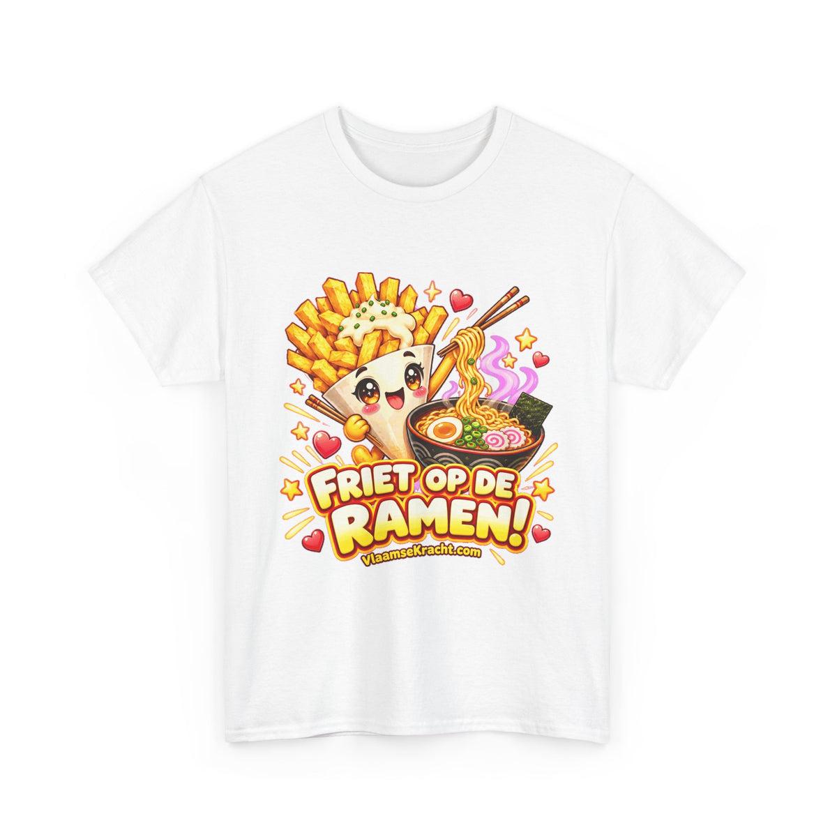 FRIET OP DE RAMEN! Unisex T-shirt | Kawaii | VlaamseKracht®