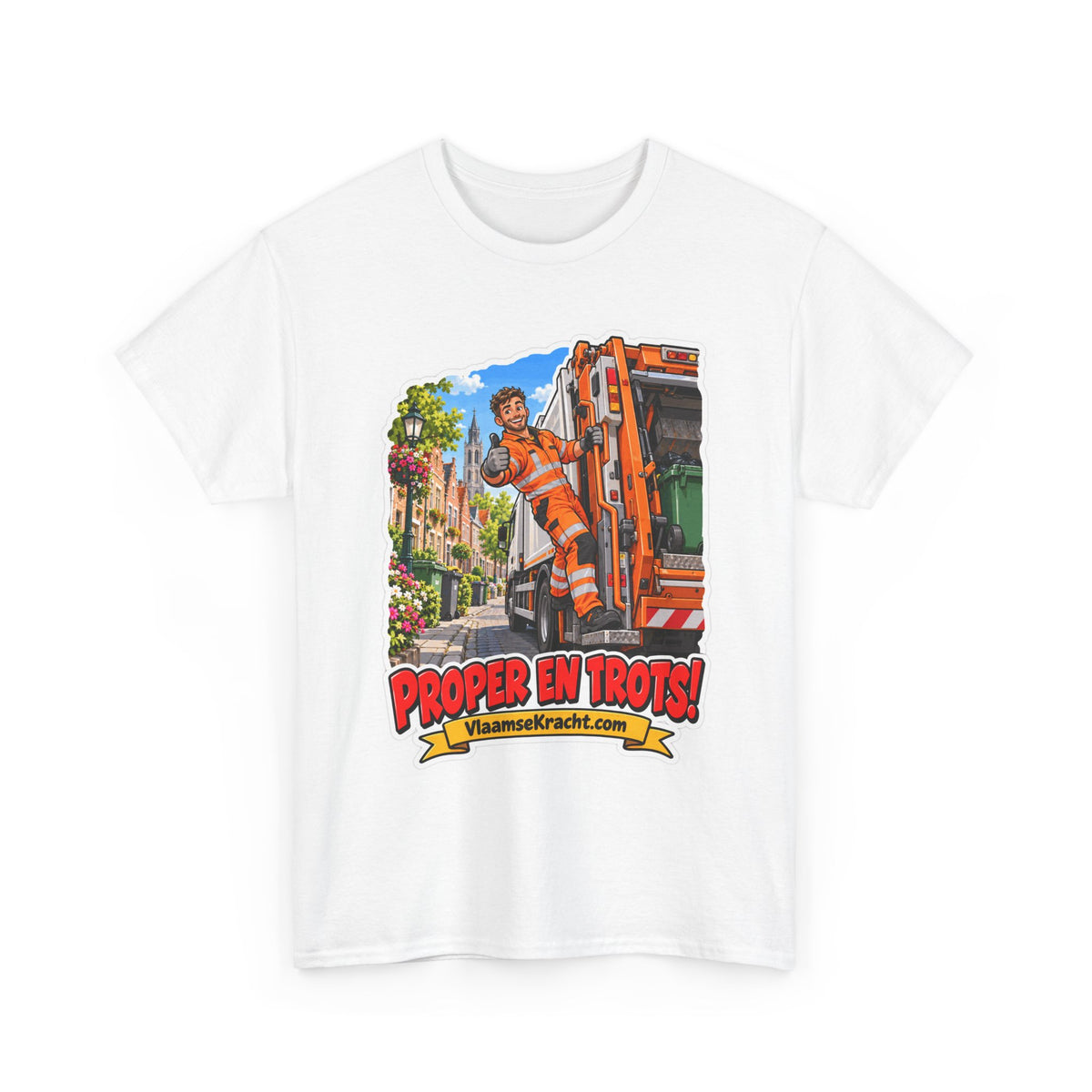 PROPER EN TROTS! Unisex T-shirt | De Afvalophaler | VlaamseKracht®