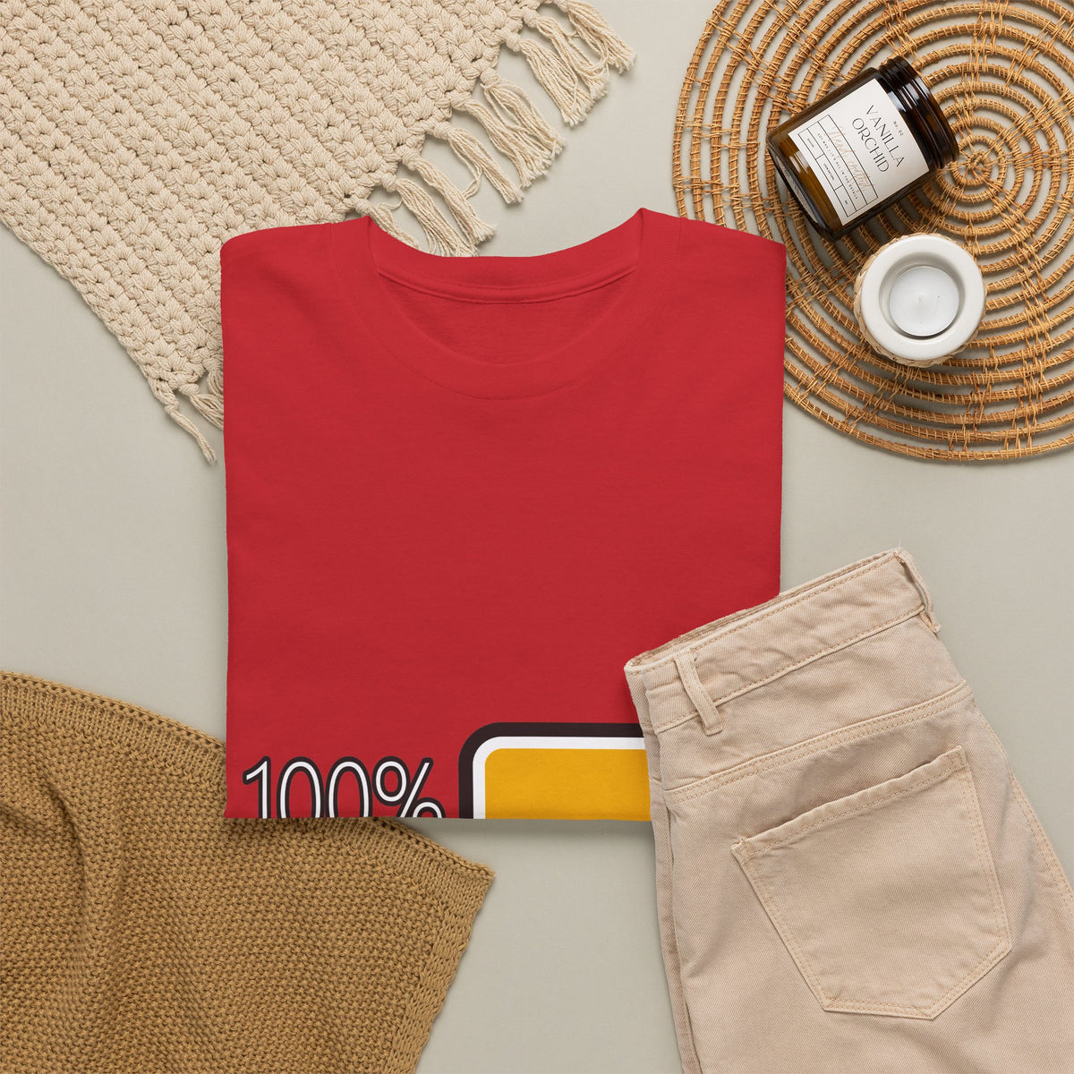 100% Kracht Unisex T-shirt | Volle Batterij | VlaamseKracht®