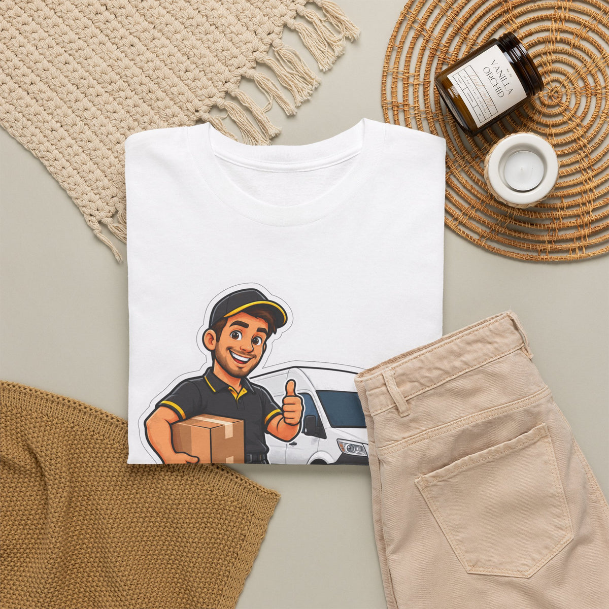 PAKJE ONDERWEG! Unisex T-shirt | De Pakjesbezorger | VlaamseKracht®