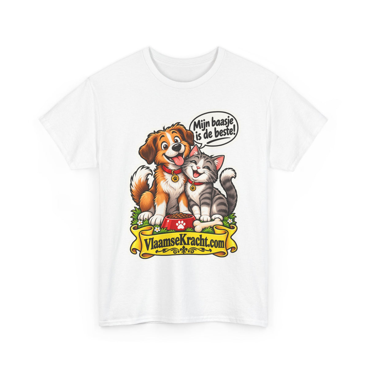 MIJN BAASJE IS DE BESTE! Unisex T-shirt | Hond & Kat | VlaamseKracht®