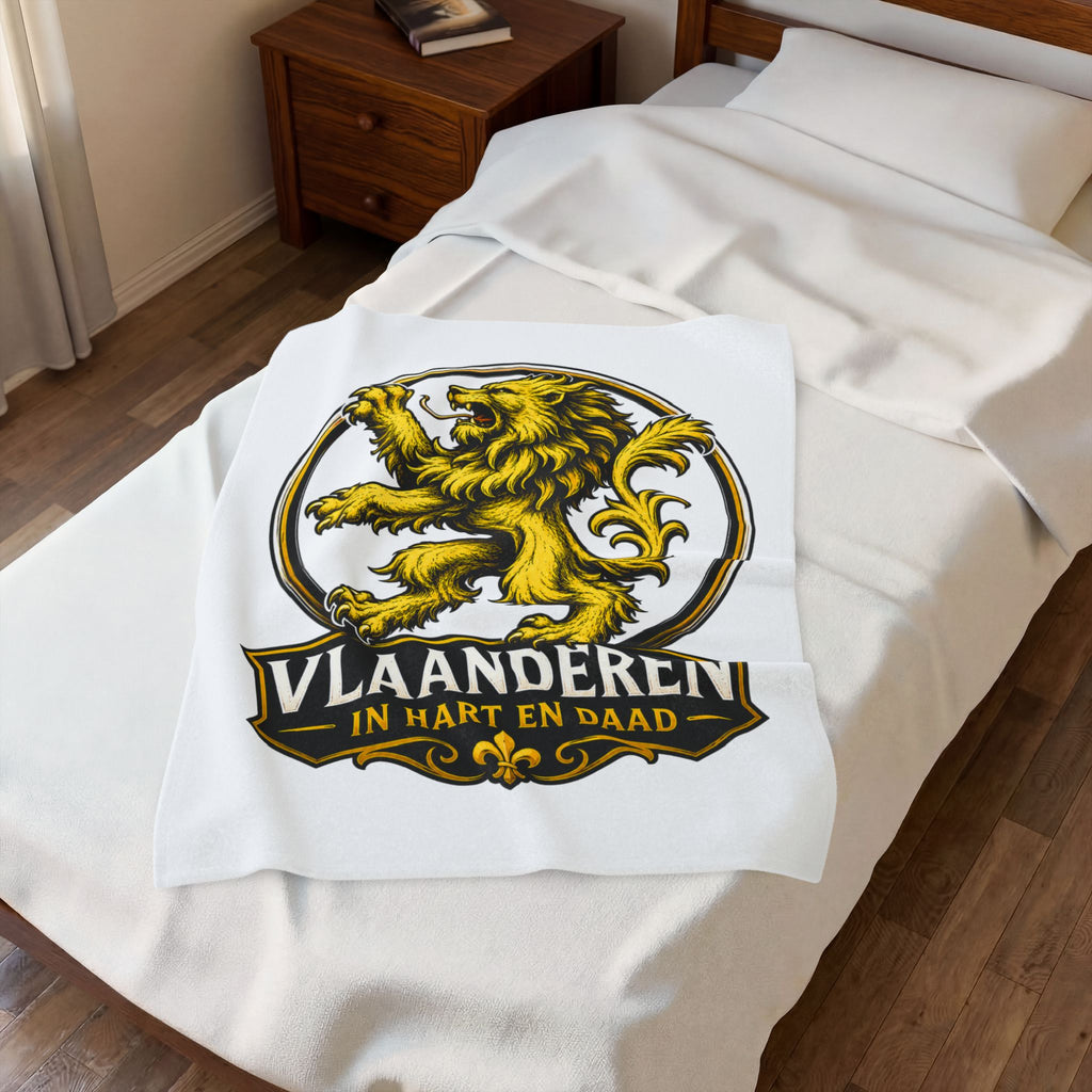Premium Vlaamse Leeuw Velveteen Plush Blanket | VlaamseKracht®