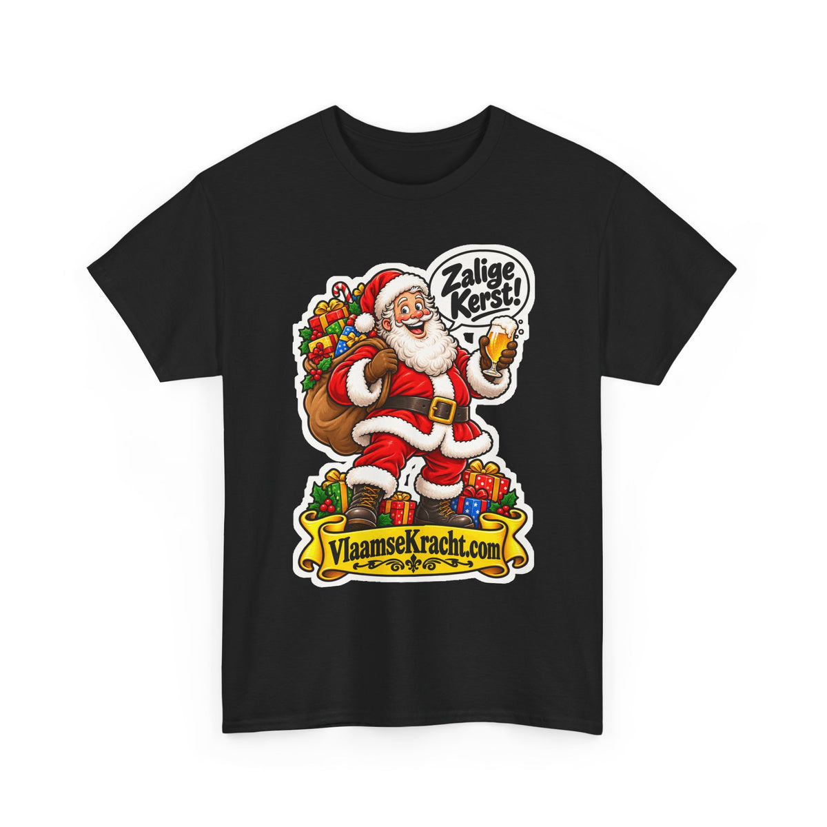 ZALIGE KERST! Unisex T-shirt | De Kerstman | VlaamseKracht®