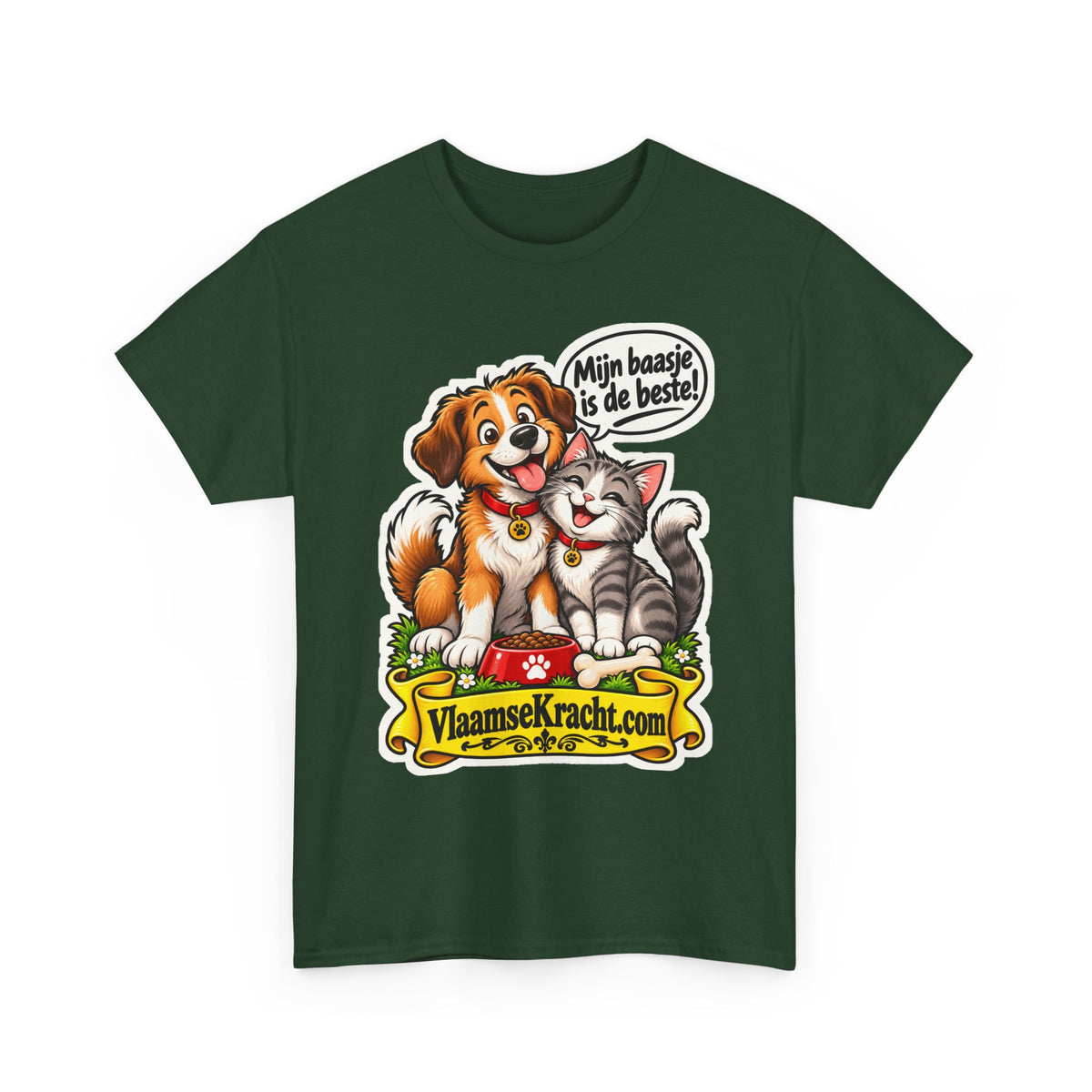 MIJN BAASJE IS DE BESTE! Unisex T-shirt | Hond & Kat | VlaamseKracht®