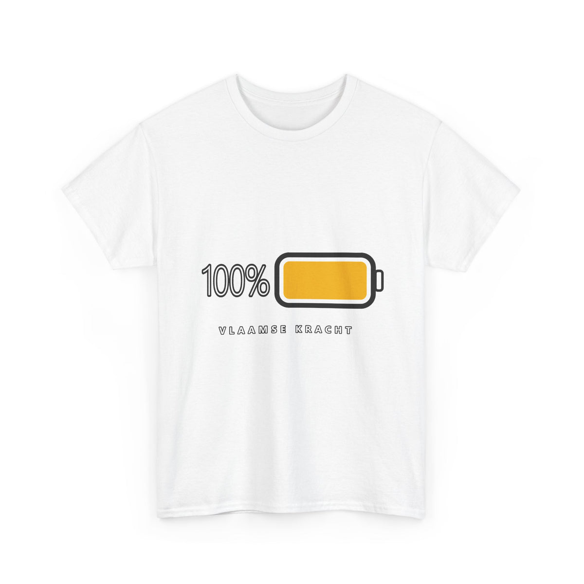 100% Kracht Unisex T-shirt | Volle Batterij | VlaamseKracht®