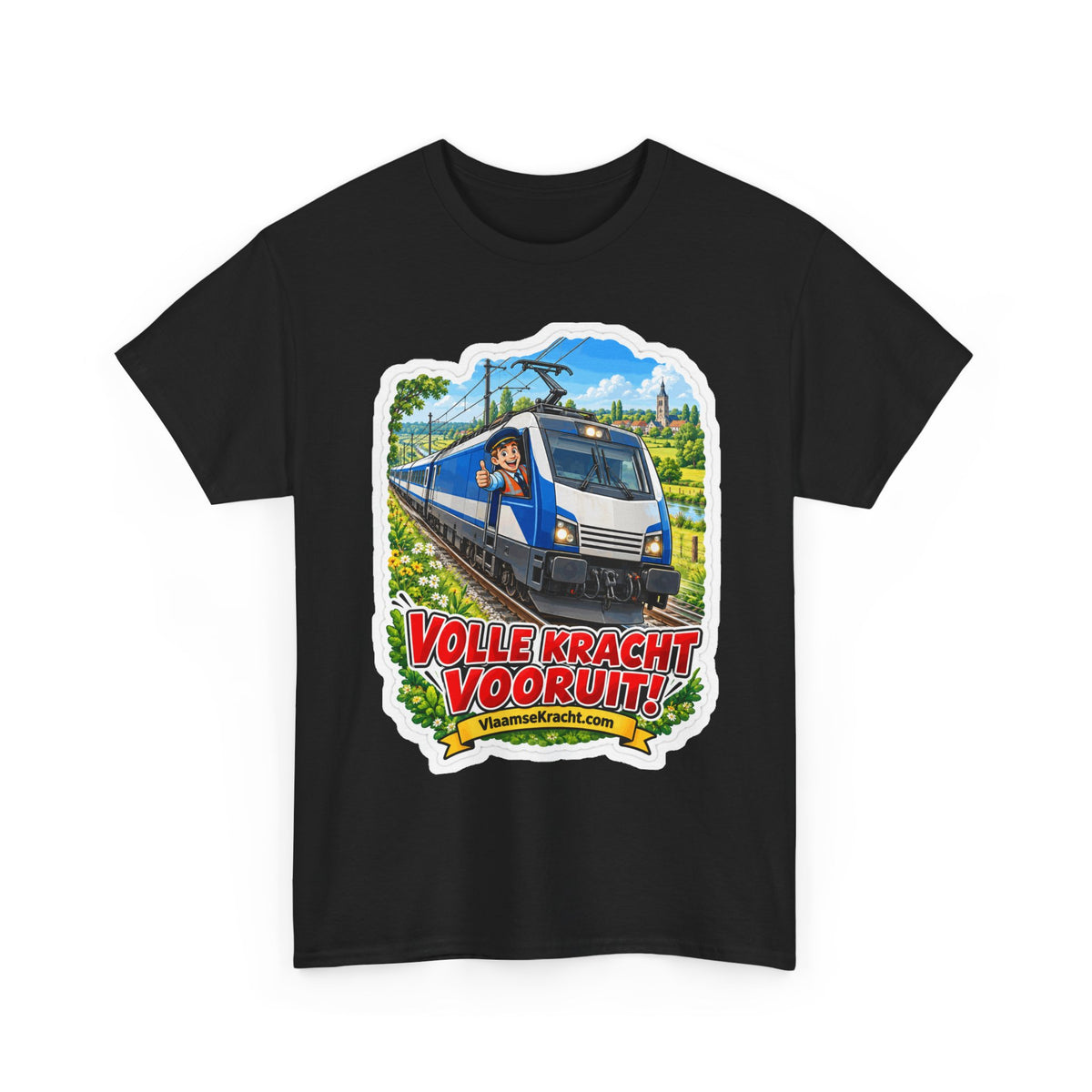 VOLLE KRACHT VOORUIT! Unisex T-shirt | De Treinbestuurder | VlaamseKracht®