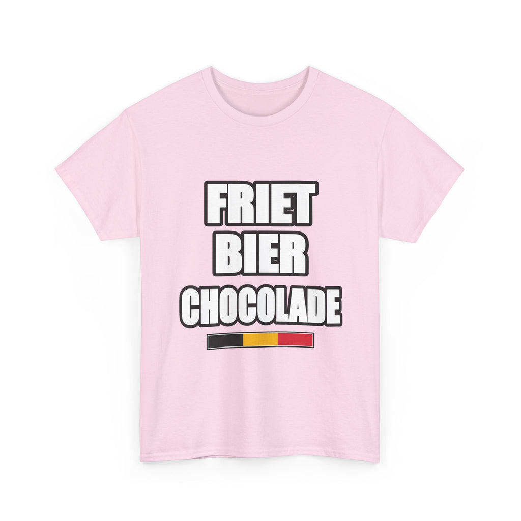 FRIET · BIER · CHOCOLADE Unisex T-shirt | Belgisch Trots | VlaamseKracht®