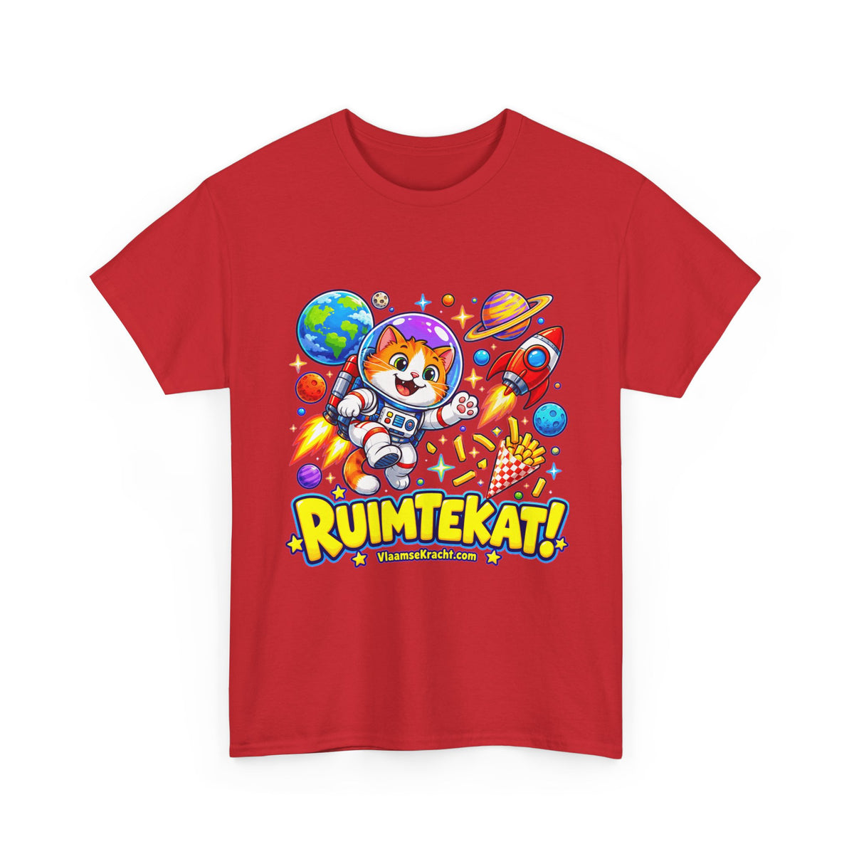 RUIMTEKAT! Unisex T-shirt | Cartoon | VlaamseKracht®