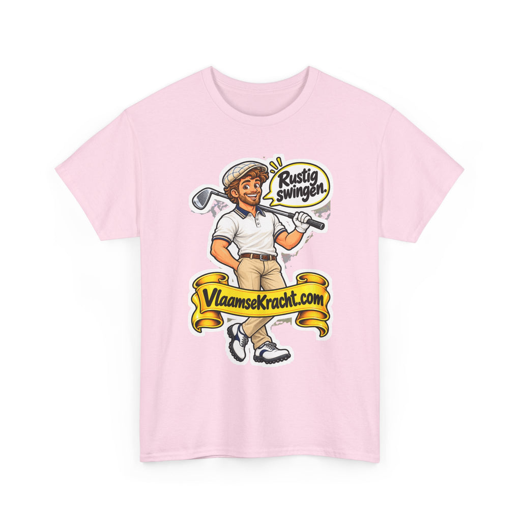 RUSTIG SWINGEN. Unisex T-shirt | De Golfer | VlaamseKracht®