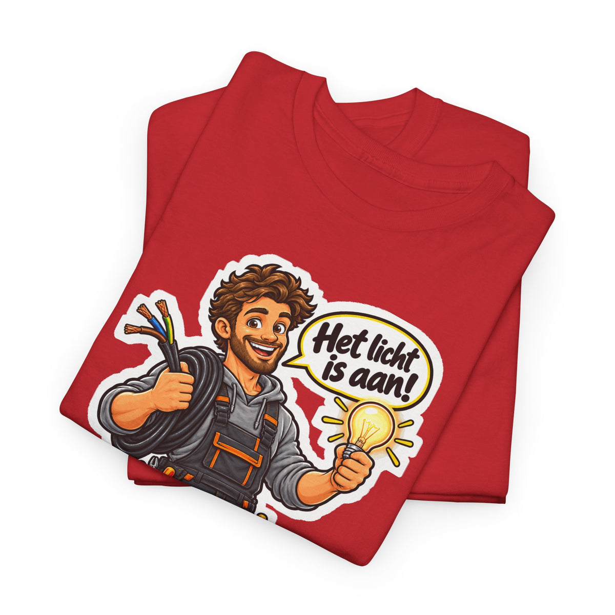 HET LICHT IS AAN! Unisex T-shirt | De Elektricien | VlaamseKracht®