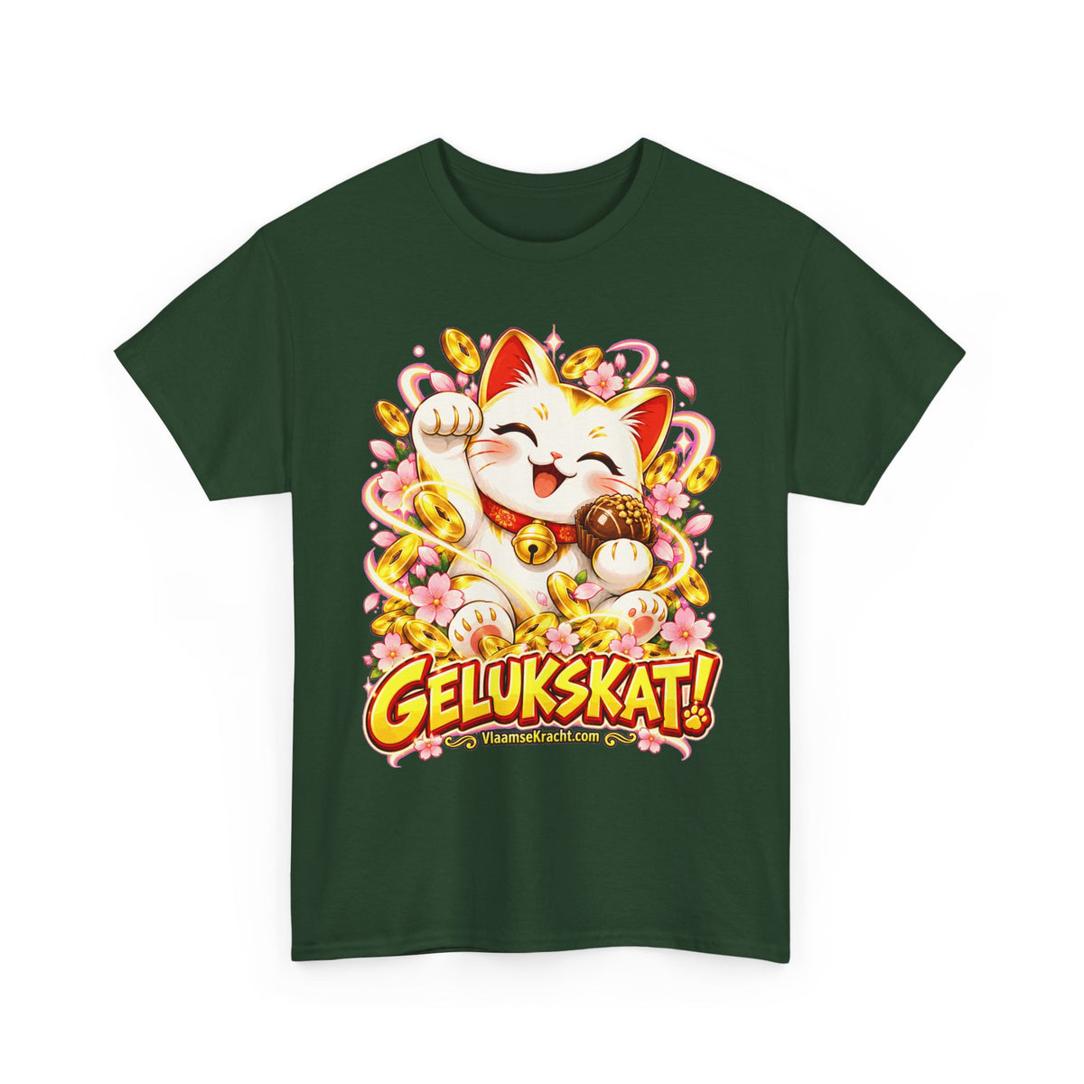 GELUKSKAT! Unisex T-shirt | Kawaii | VlaamseKracht®