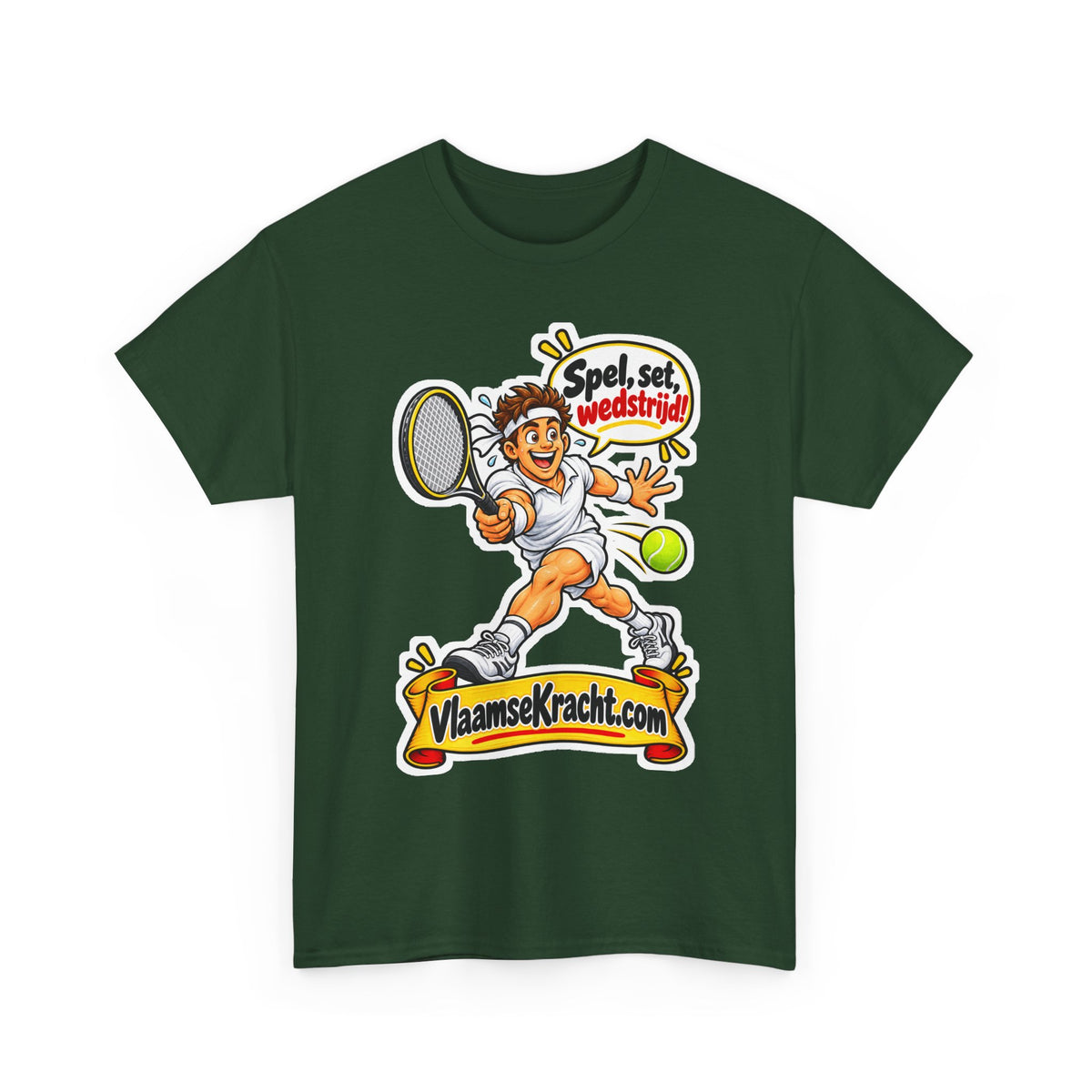 SPEL, SET, WEDSTRIJD! Unisex T-shirt | Tennis | VlaamseKracht®