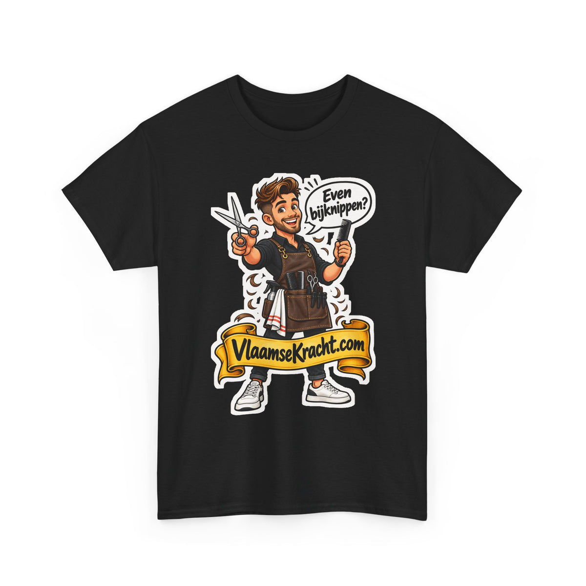 EVEN BIJKNIPPEN? Unisex T-shirt | De Kapper | VlaamseKracht®