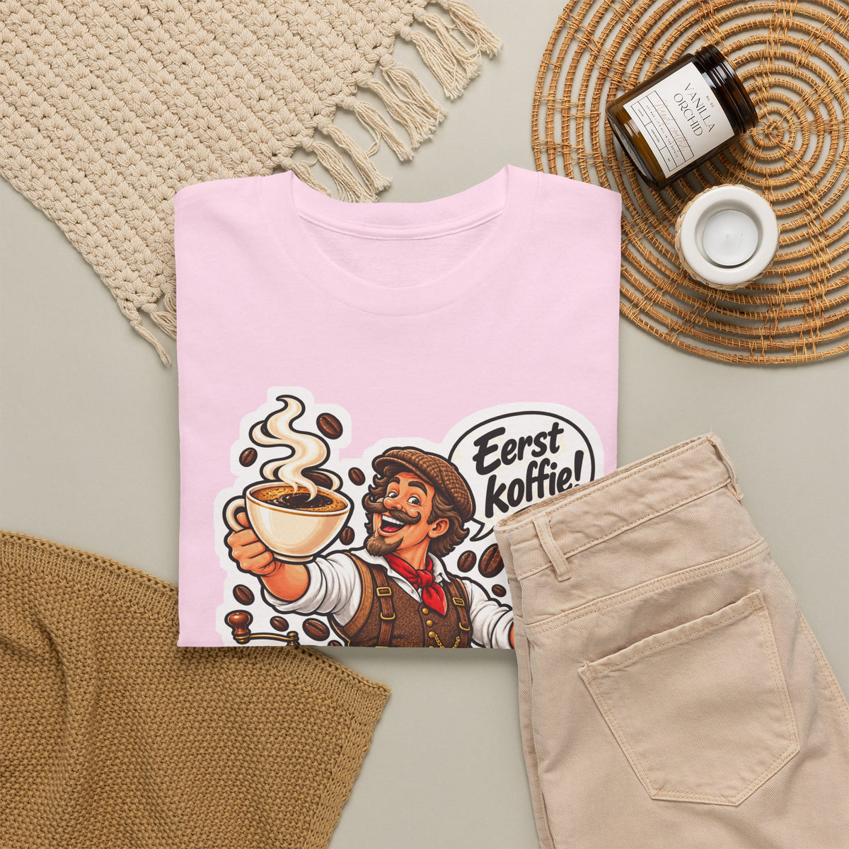EERST KOFFIE! Unisex T-shirt | De Koffieliefhebber | VlaamseKracht®