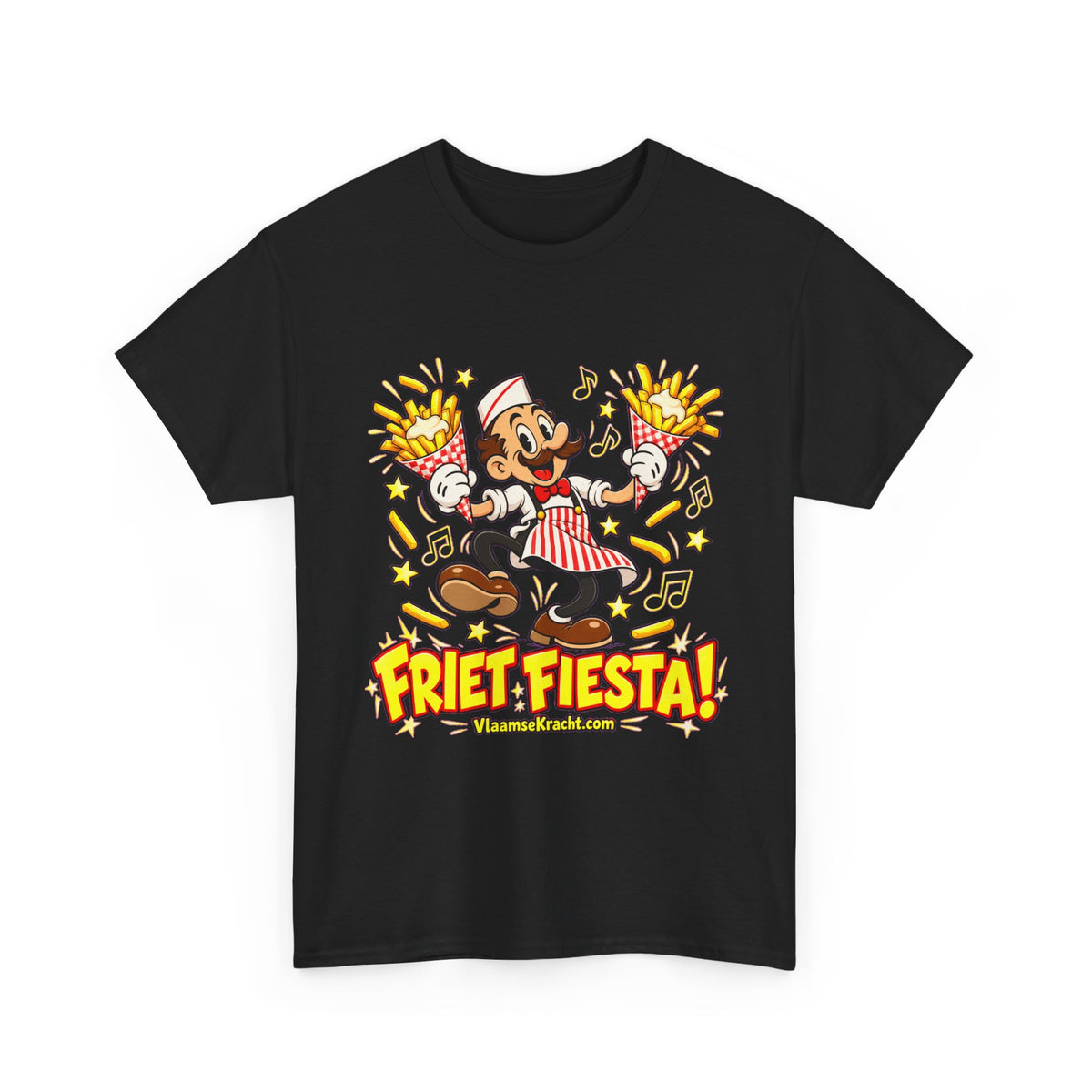 FRIET FIESTA! Unisex T-shirt | Retro Cartoon | VlaamseKracht®