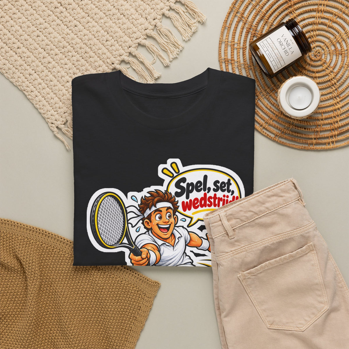 SPEL, SET, WEDSTRIJD! Unisex T-shirt | Tennis | VlaamseKracht®
