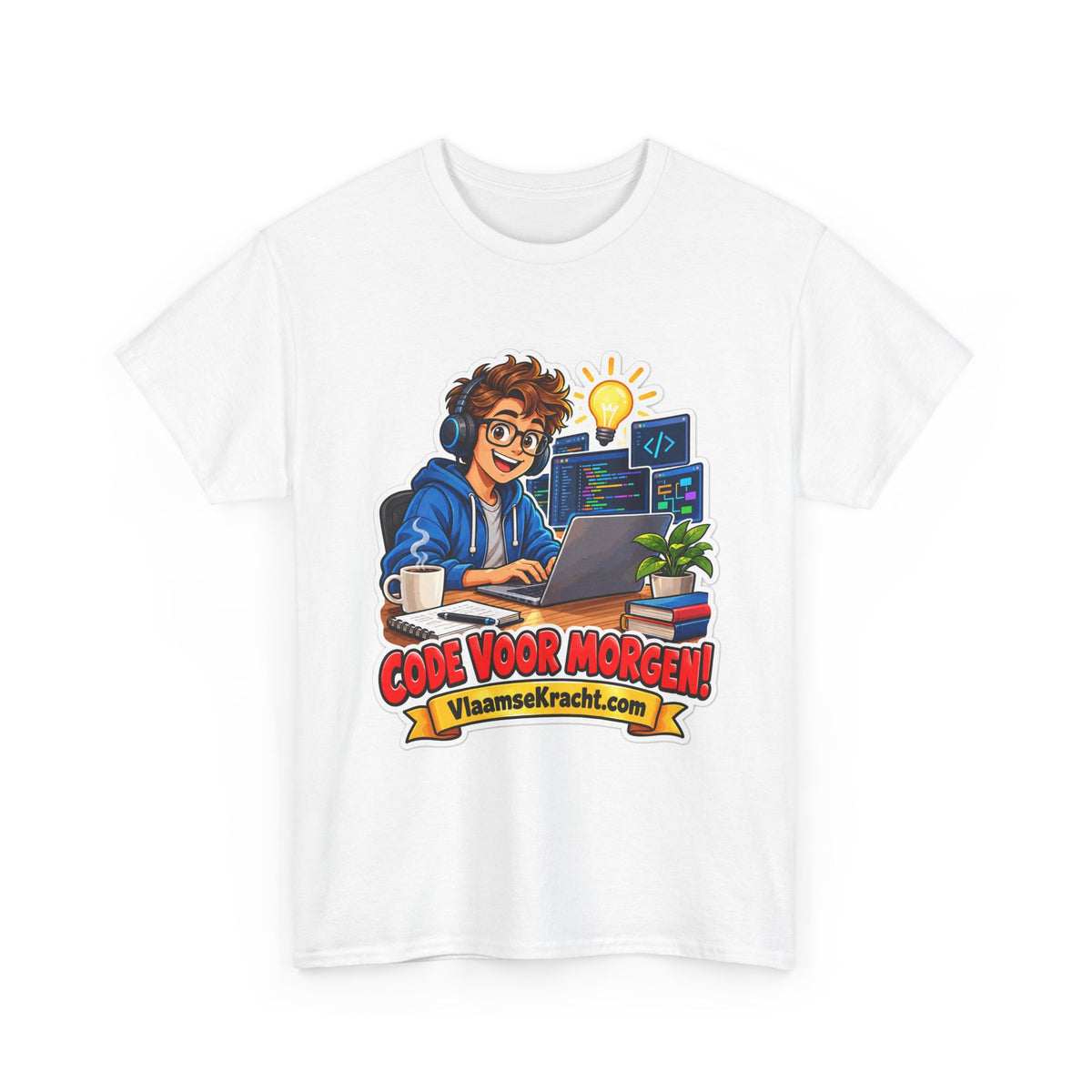 CODE VOOR MORGEN! Unisex T-shirt | De Programmeur | VlaamseKracht®