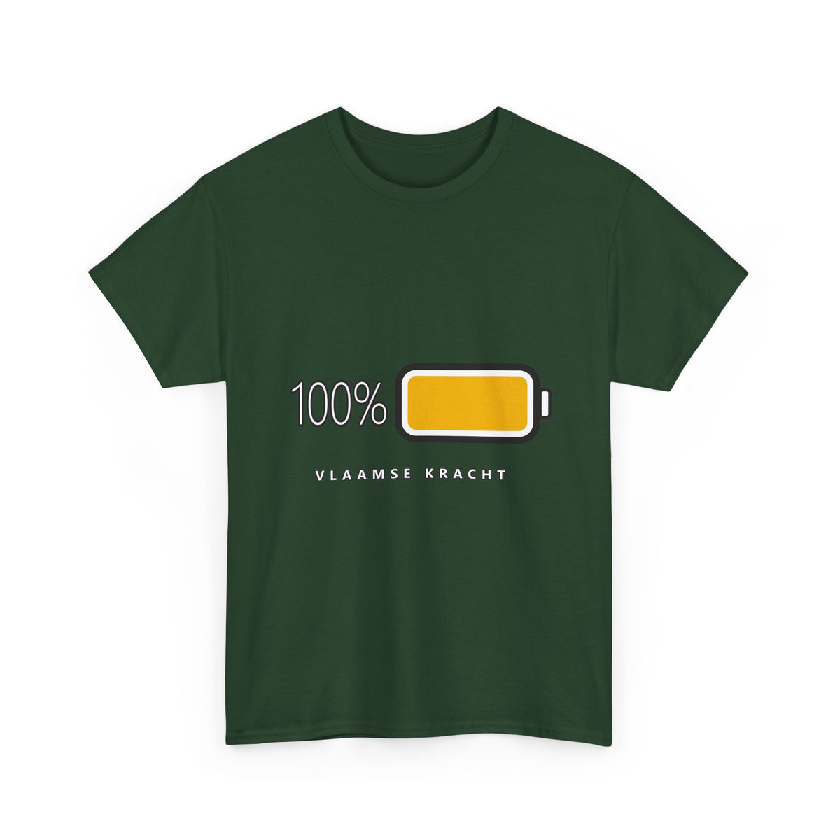 100% Kracht Unisex T-shirt | Volle Batterij | VlaamseKracht®