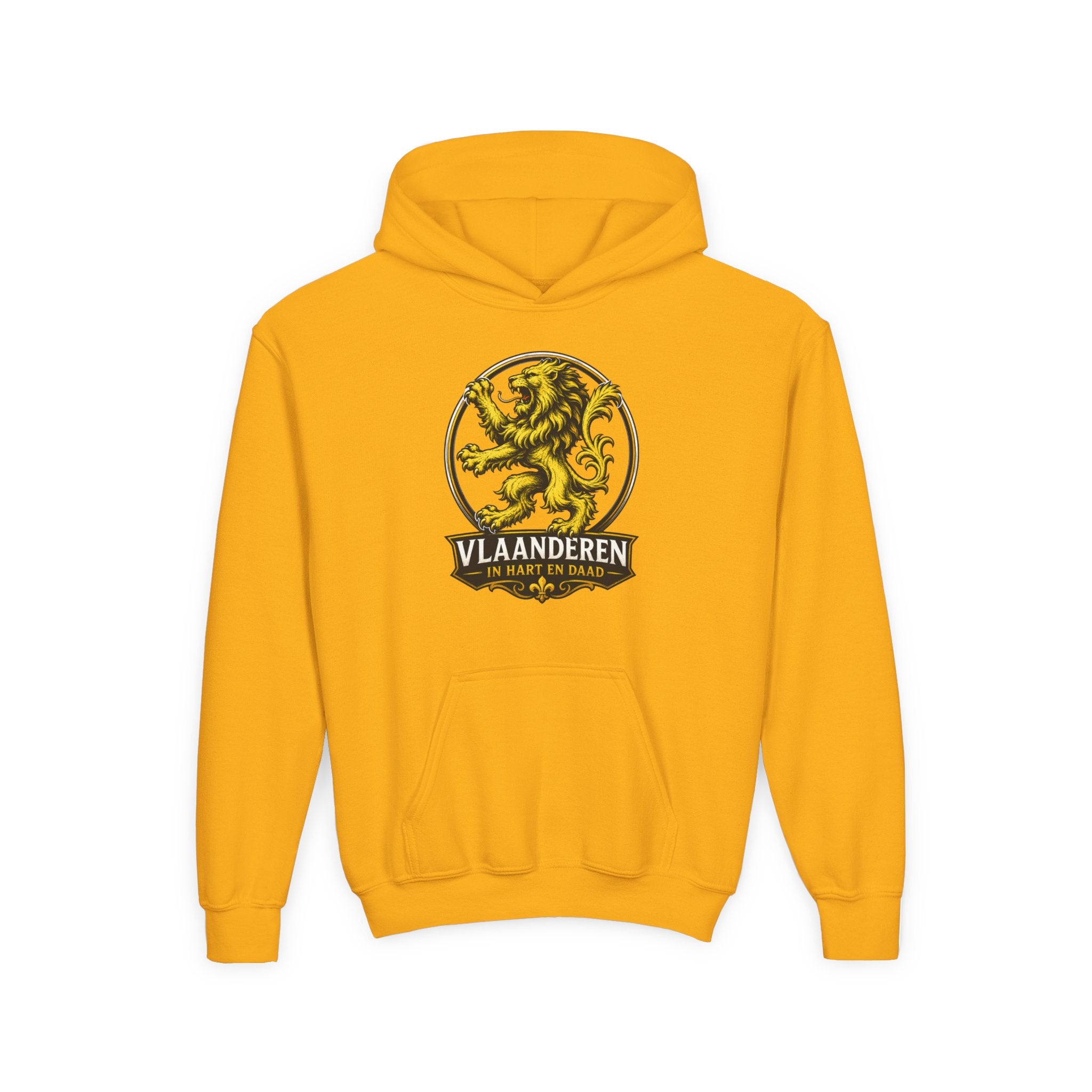 Premium Vlaamse Leeuw Youth Heavy Blend Hooded Sweatshirt | VlaamseKracht®